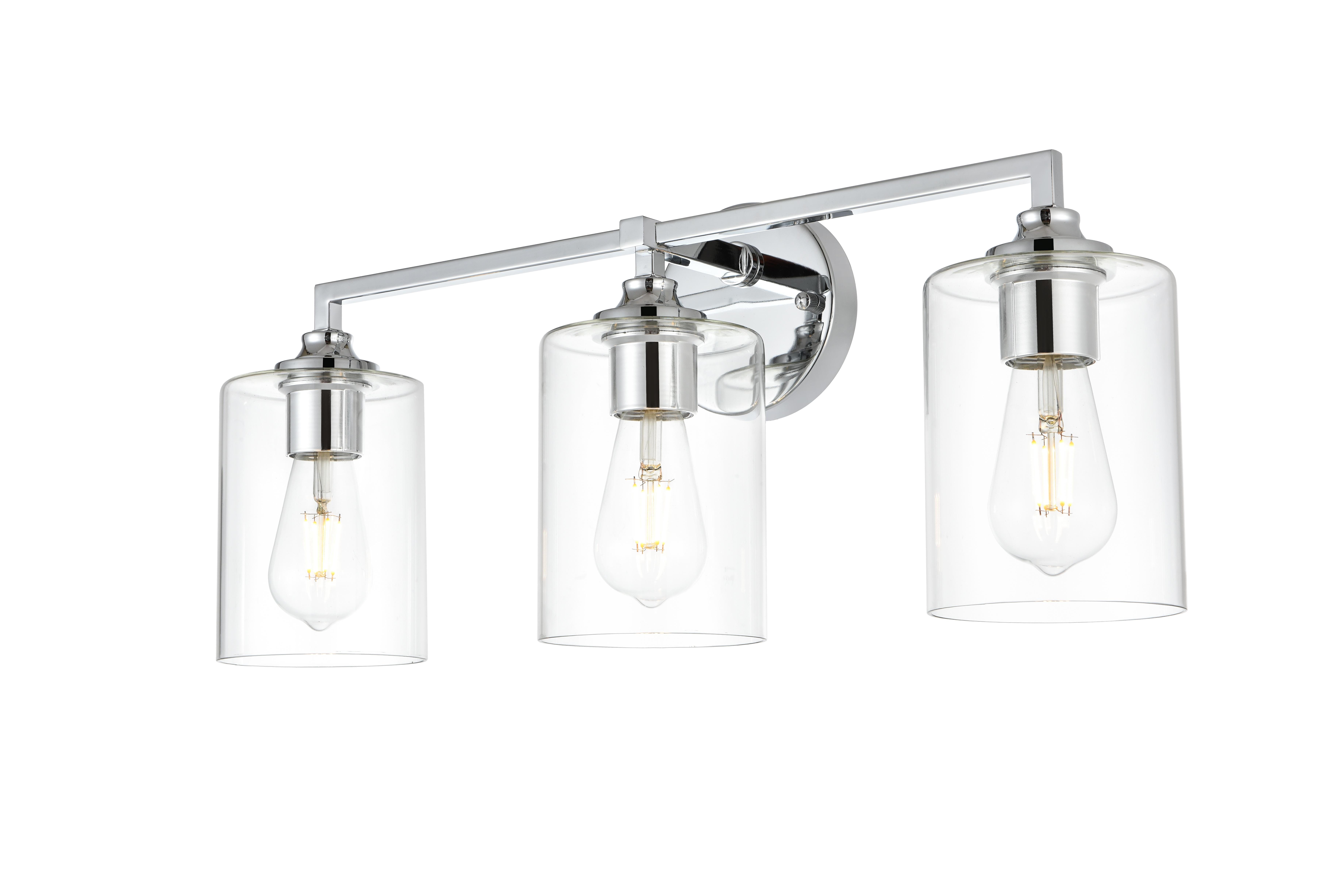 Mayson 3-Light Bath Sconce in Chrome with Clear Glass - Image 3