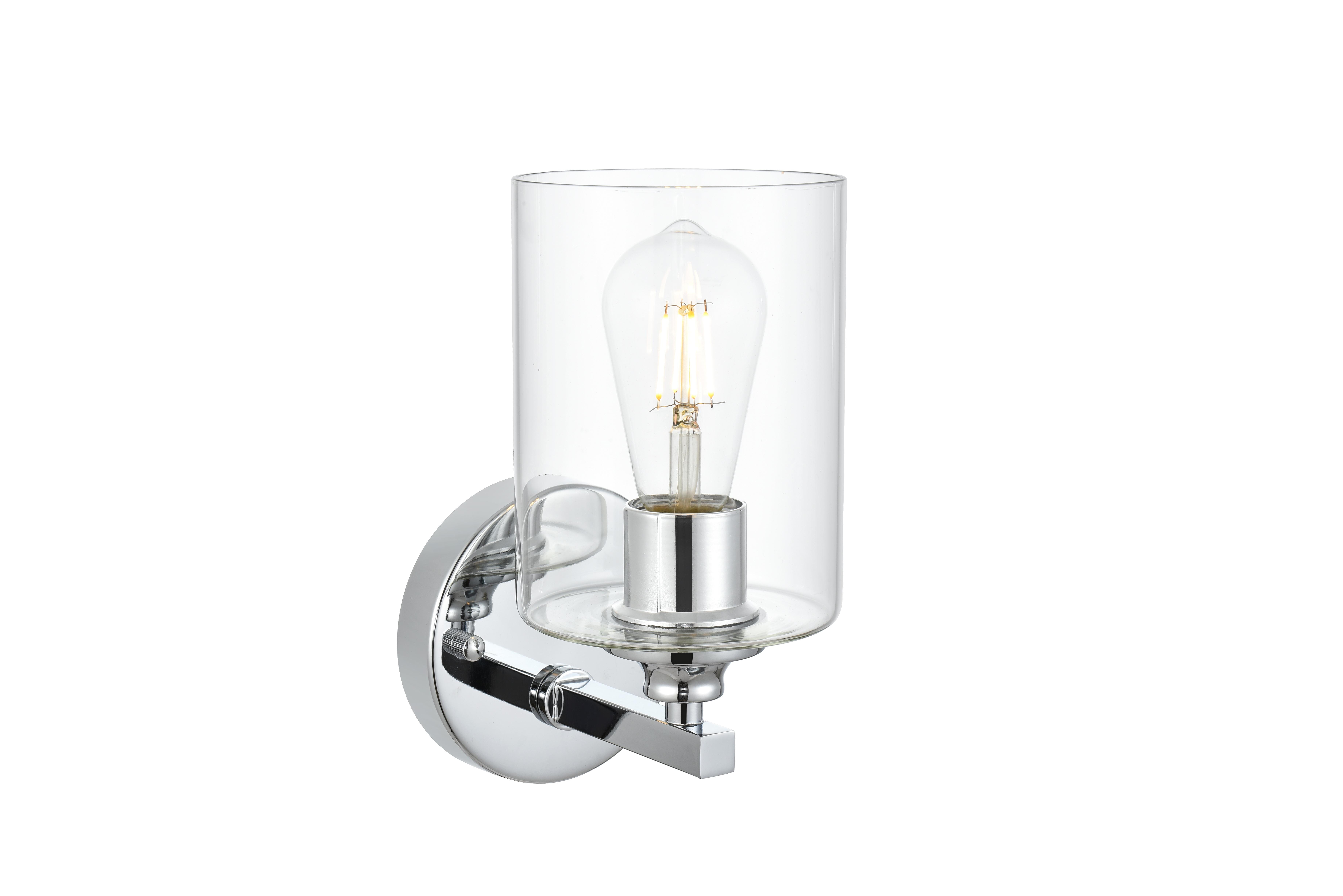 Mayson One Light Bath Sconce in Chrome and Clear - Image 4