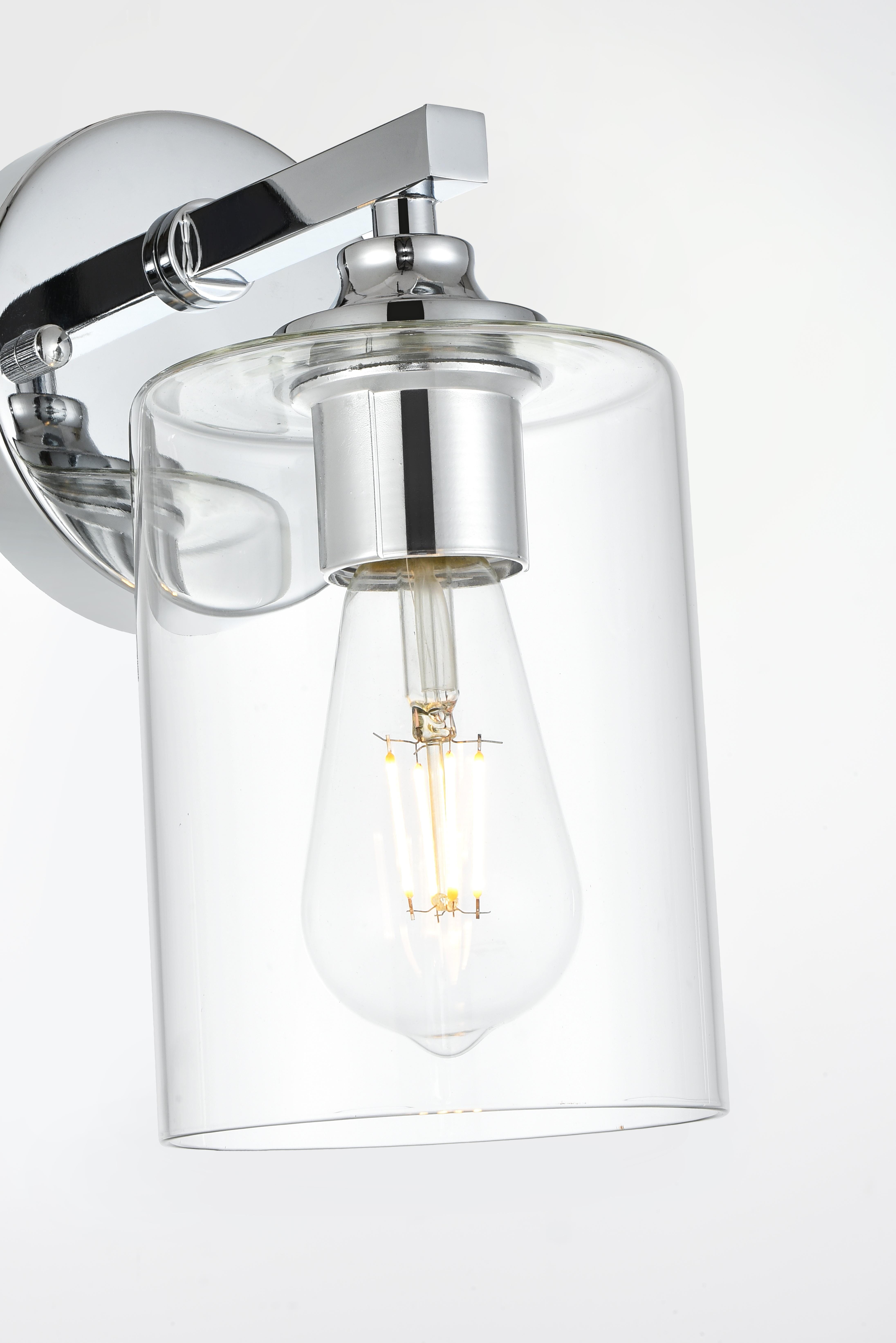 Mayson One Light Bath Sconce in Chrome and Clear - Image 5