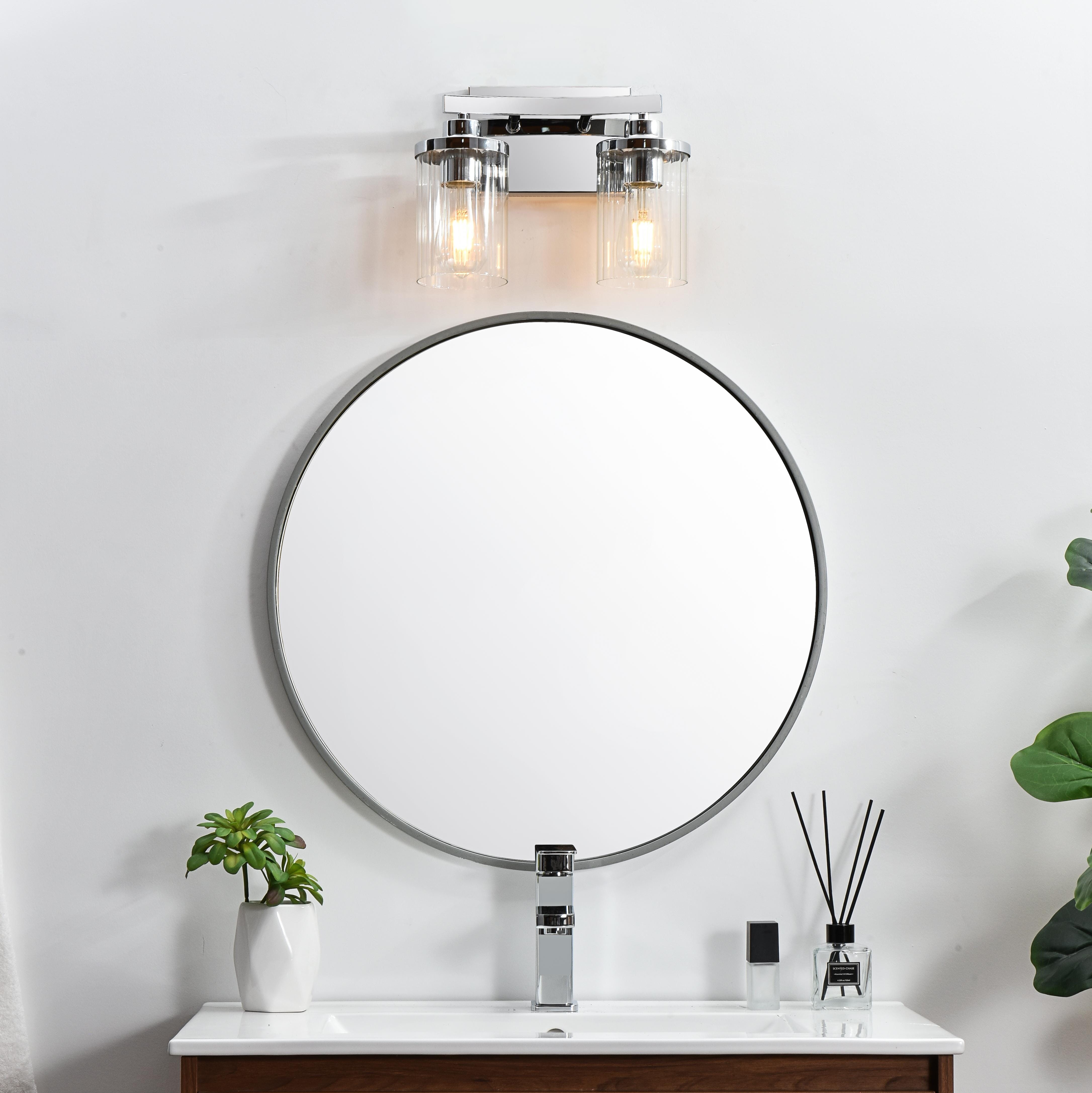 Saanvi Two Light Bath Sconce in Chrome and Clear - Image 2