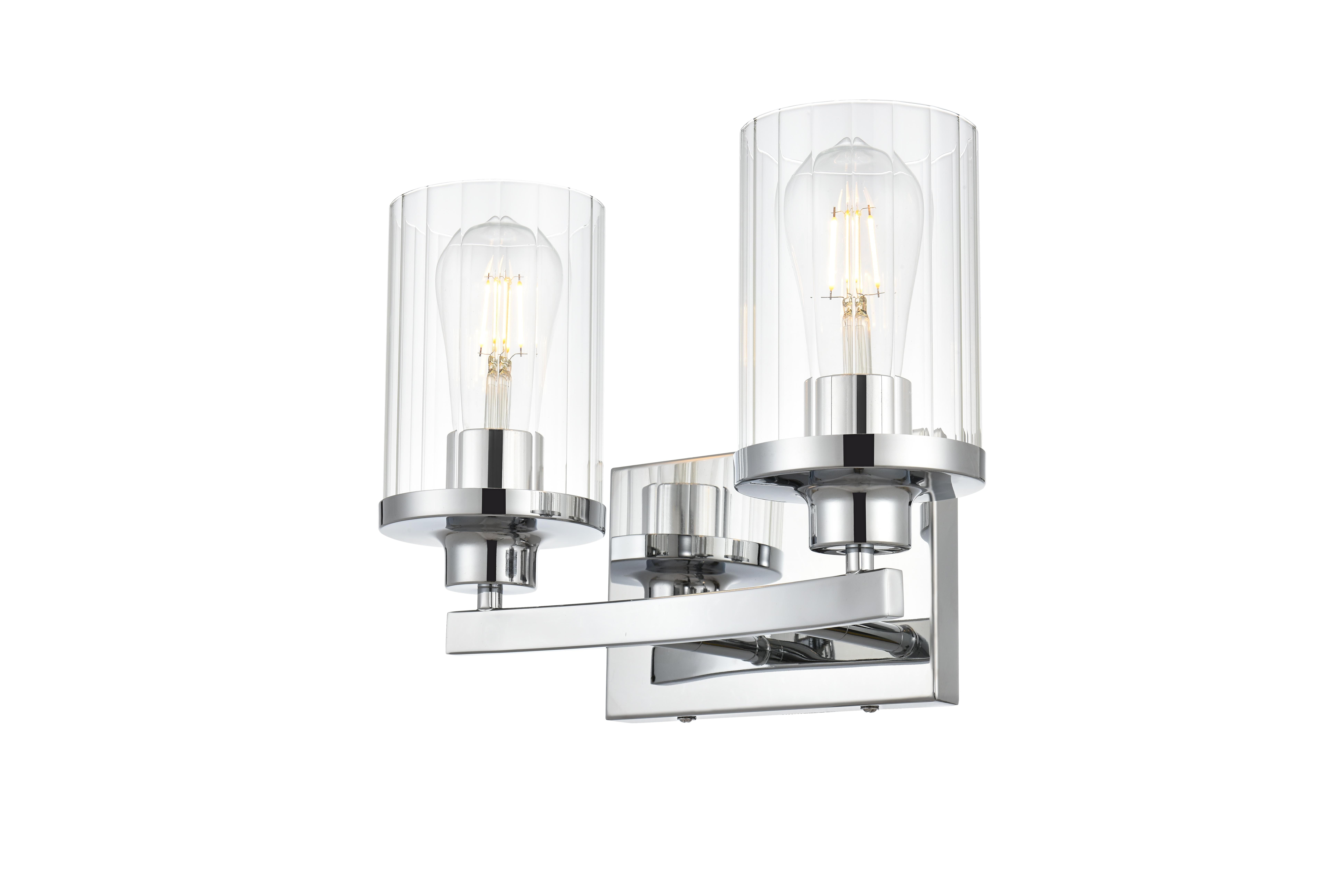 Saanvi Two Light Bath Sconce in Chrome and Clear - Image 3