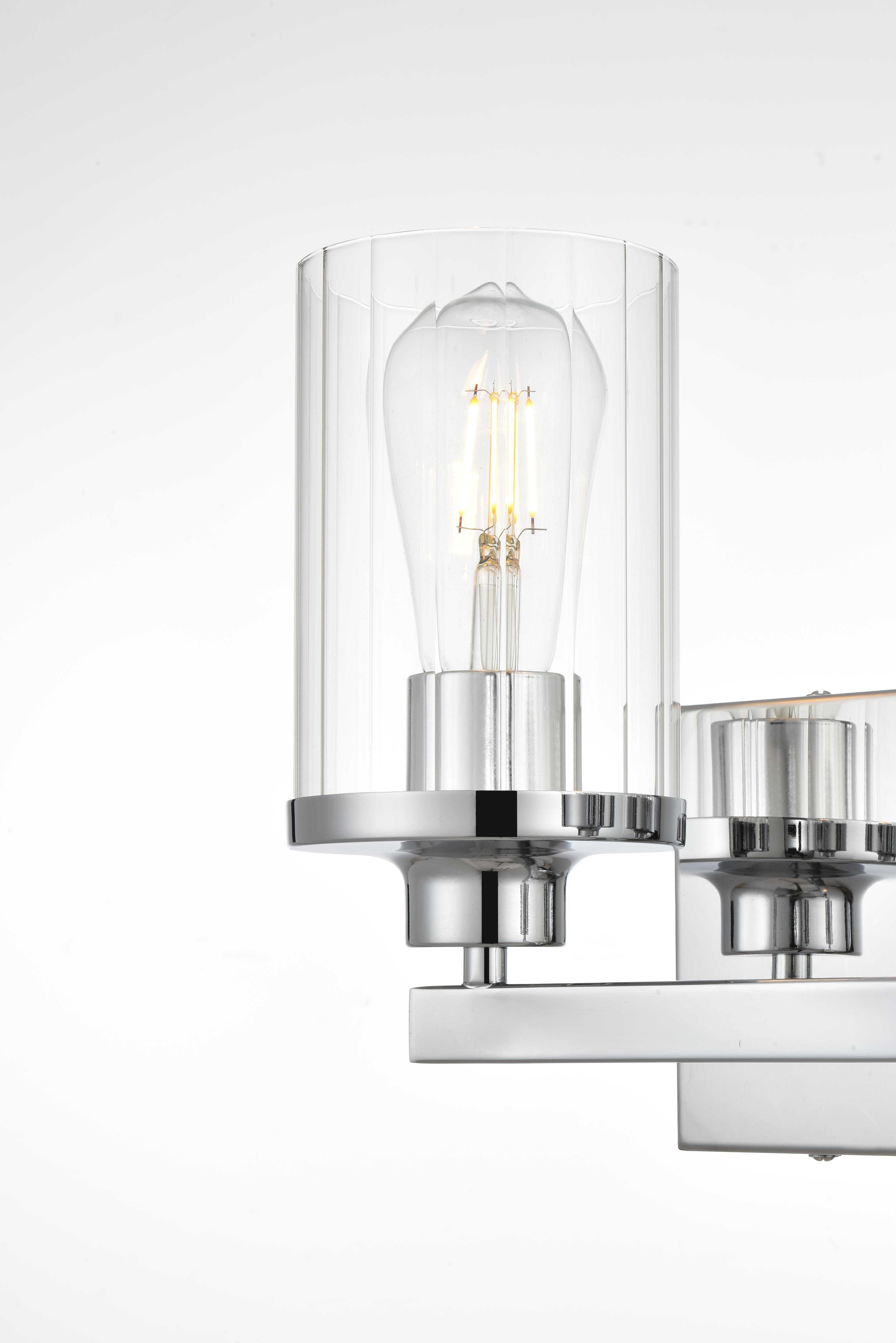 Saanvi Two Light Bath Sconce in Chrome and Clear - Image 4