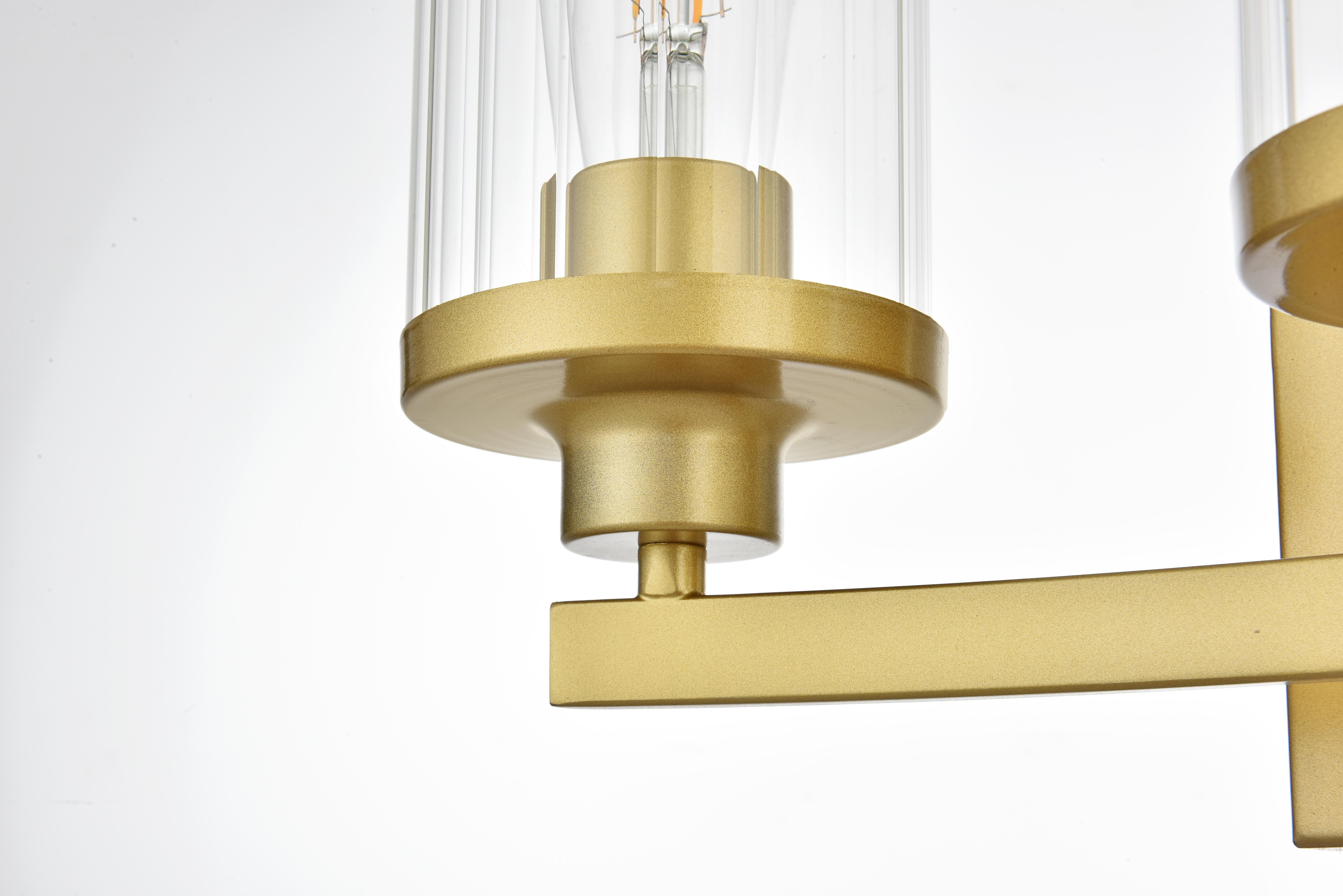 Saanvi 3-Light Bath Sconce in Brass and Clear Glass - Image 5