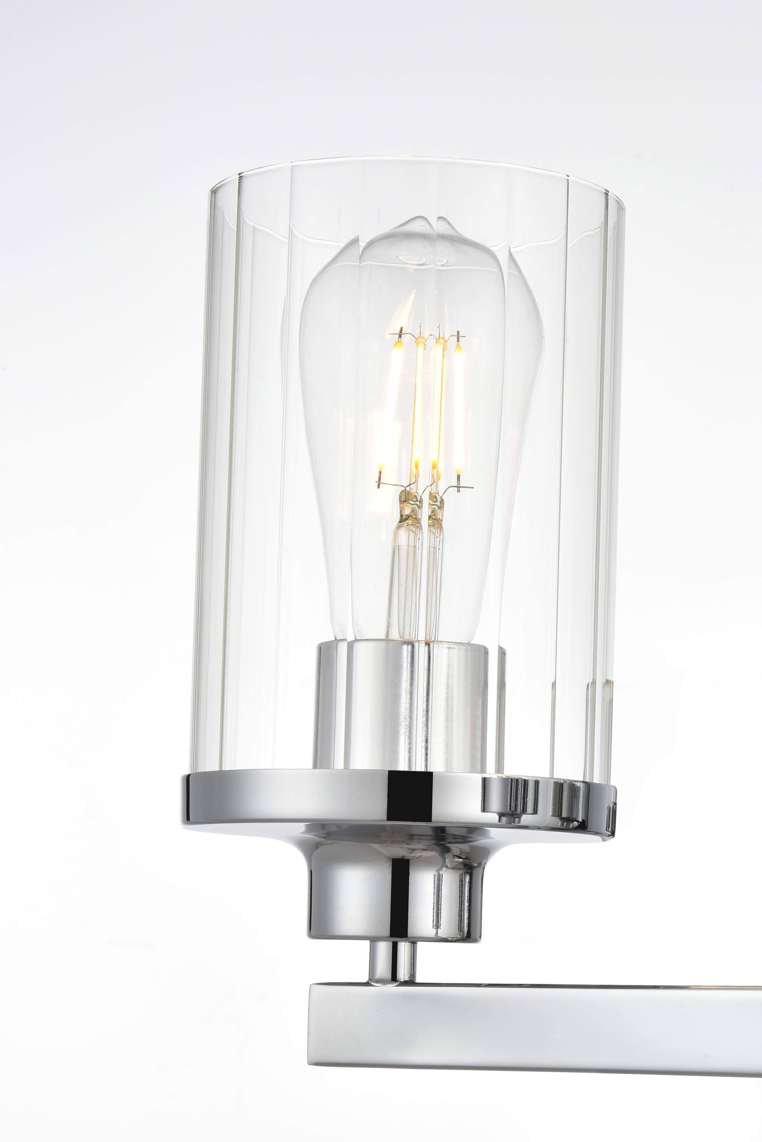 Saanvi 3-Light Bath Sconce in Chrome with Clear Glass - Image 4