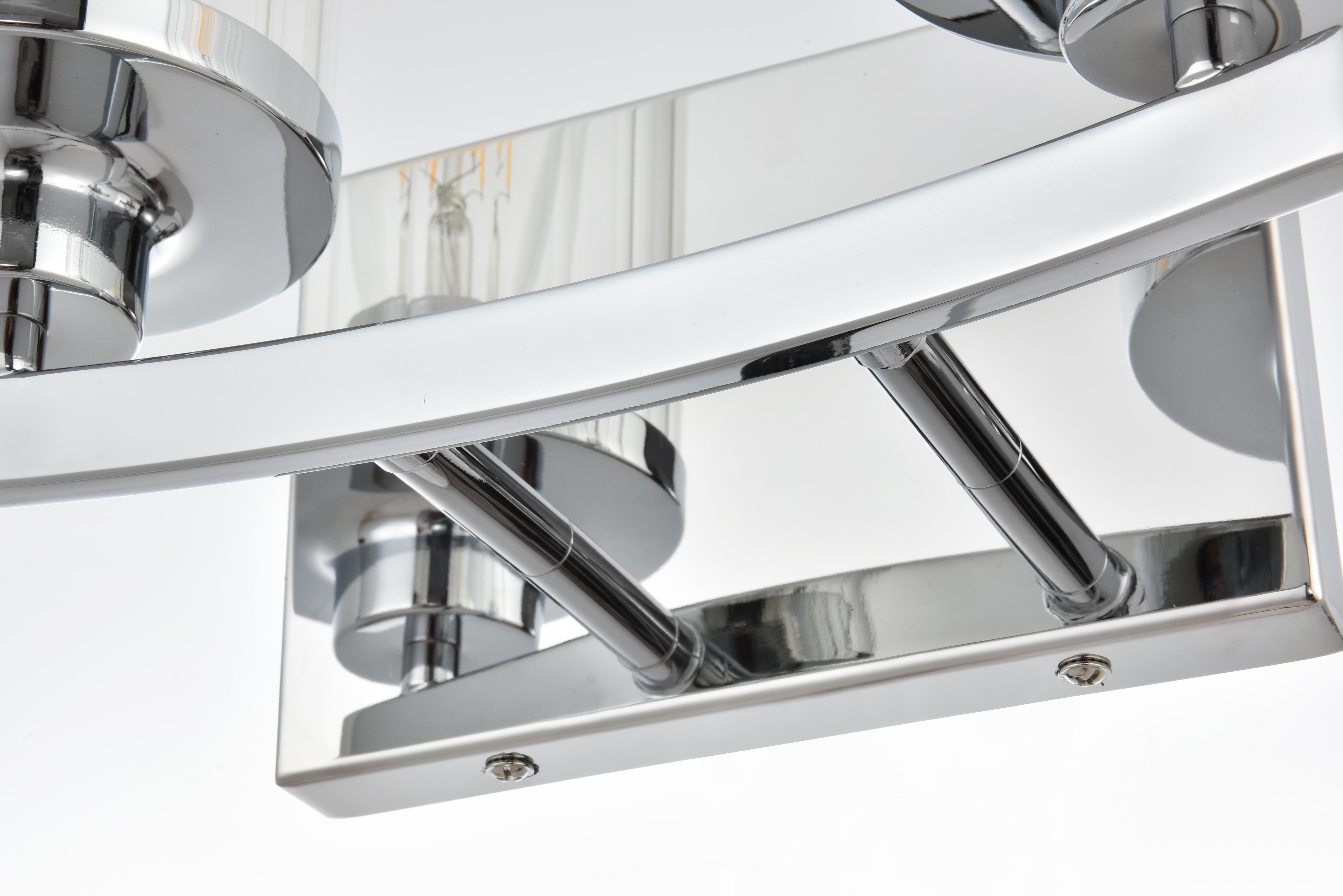 Saanvi 4-Light Bath Sconce in Chrome and Clear Glass - Image 4