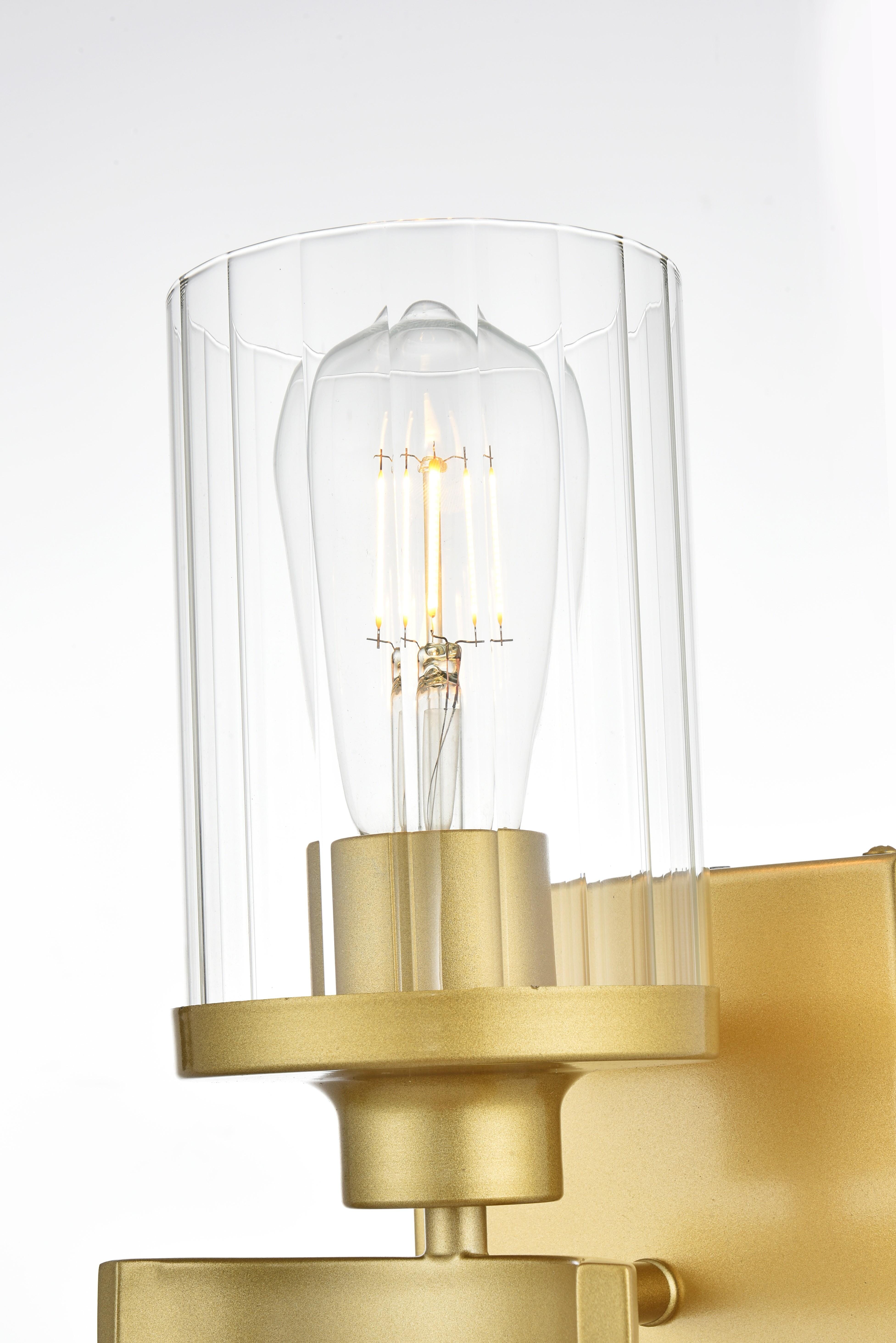 Saanvi One Light Bath Sconce in Brass and Clear - Image 4