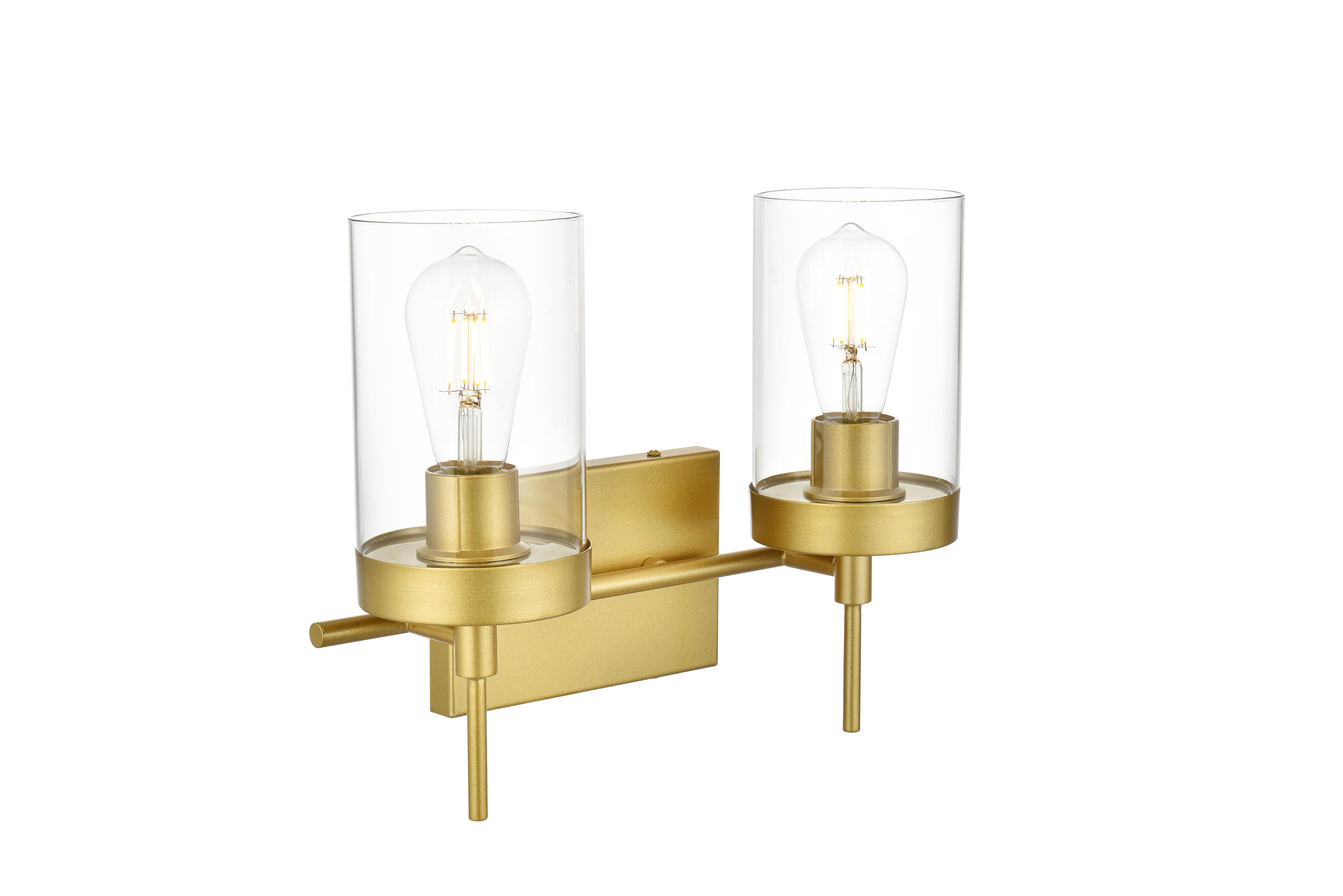 Benny Two Light Bath Sconce in Brass and Clear - Image 4