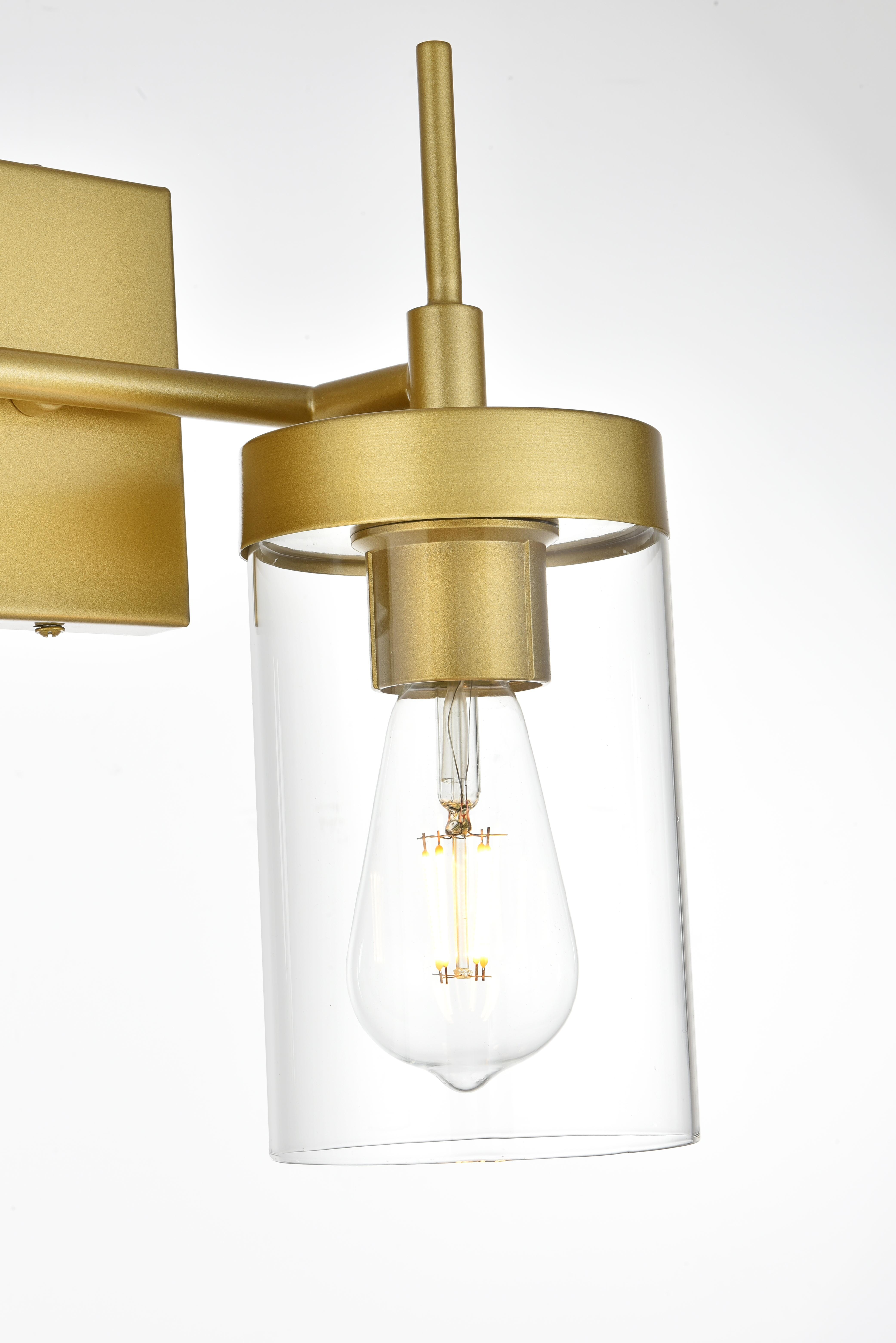 Benny Two Light Bath Sconce in Brass and Clear - Image 5