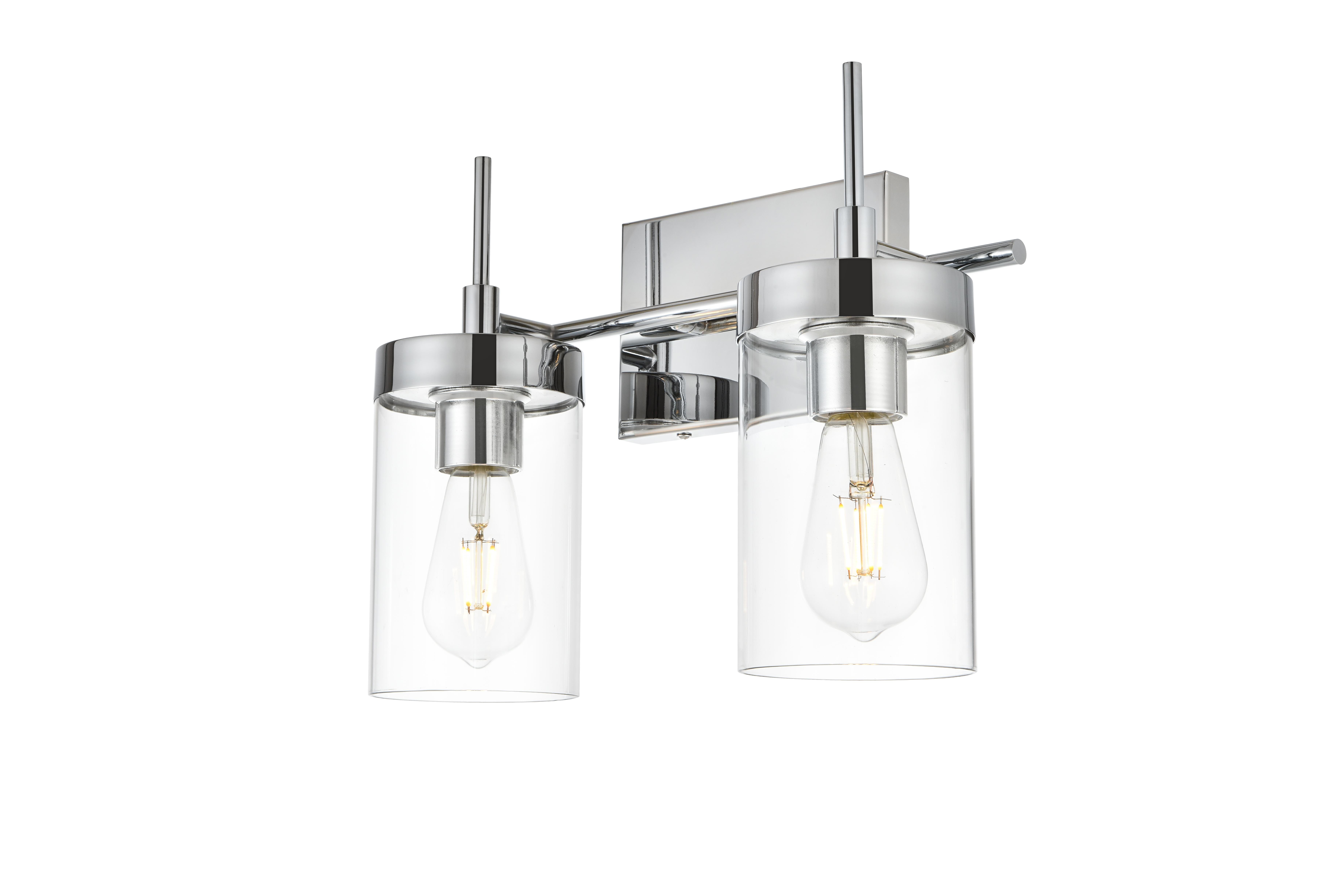 Benny Two Light Bath Sconce in Chrome and Clear - Image 3