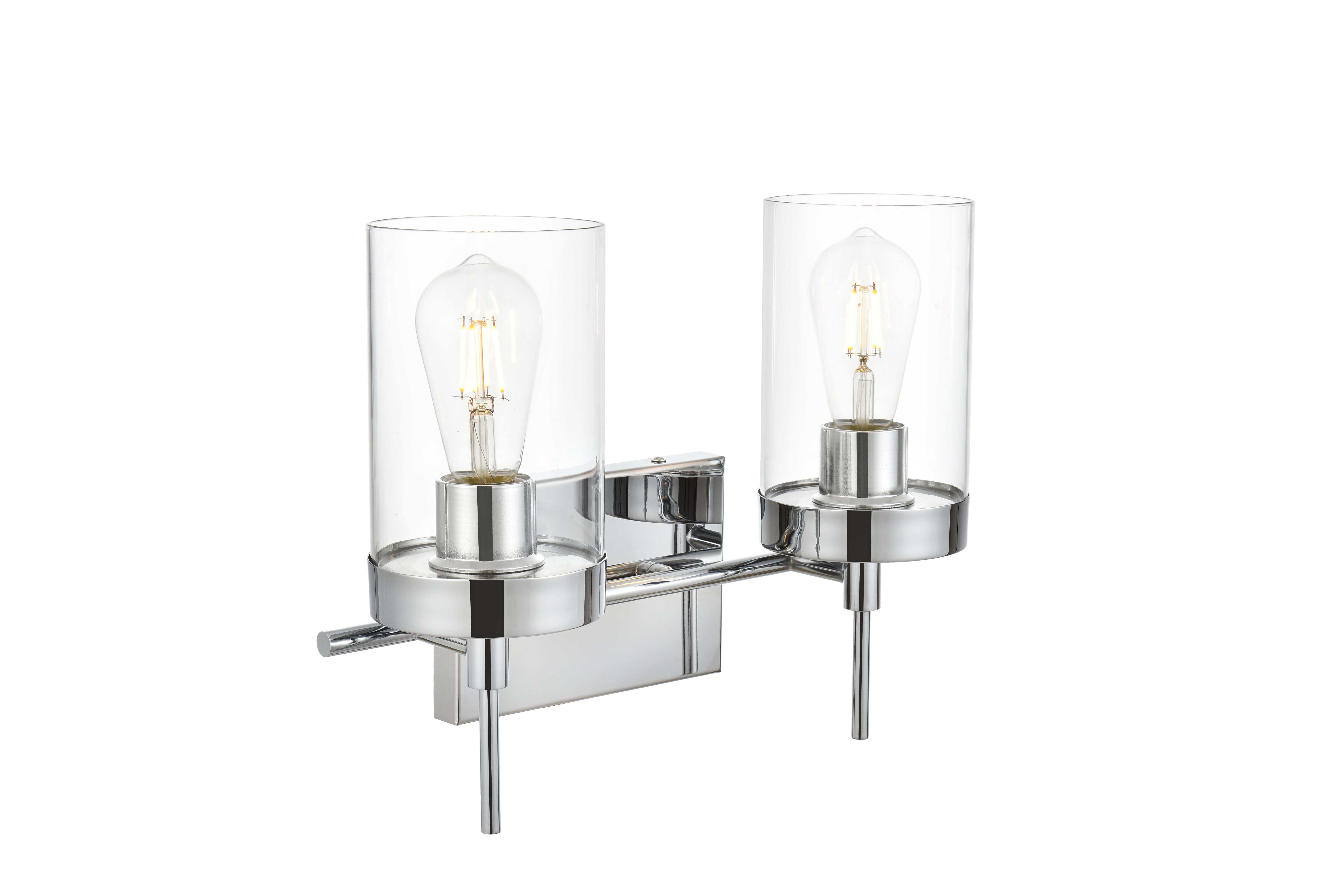 Benny Two Light Bath Sconce in Chrome and Clear - Image 4