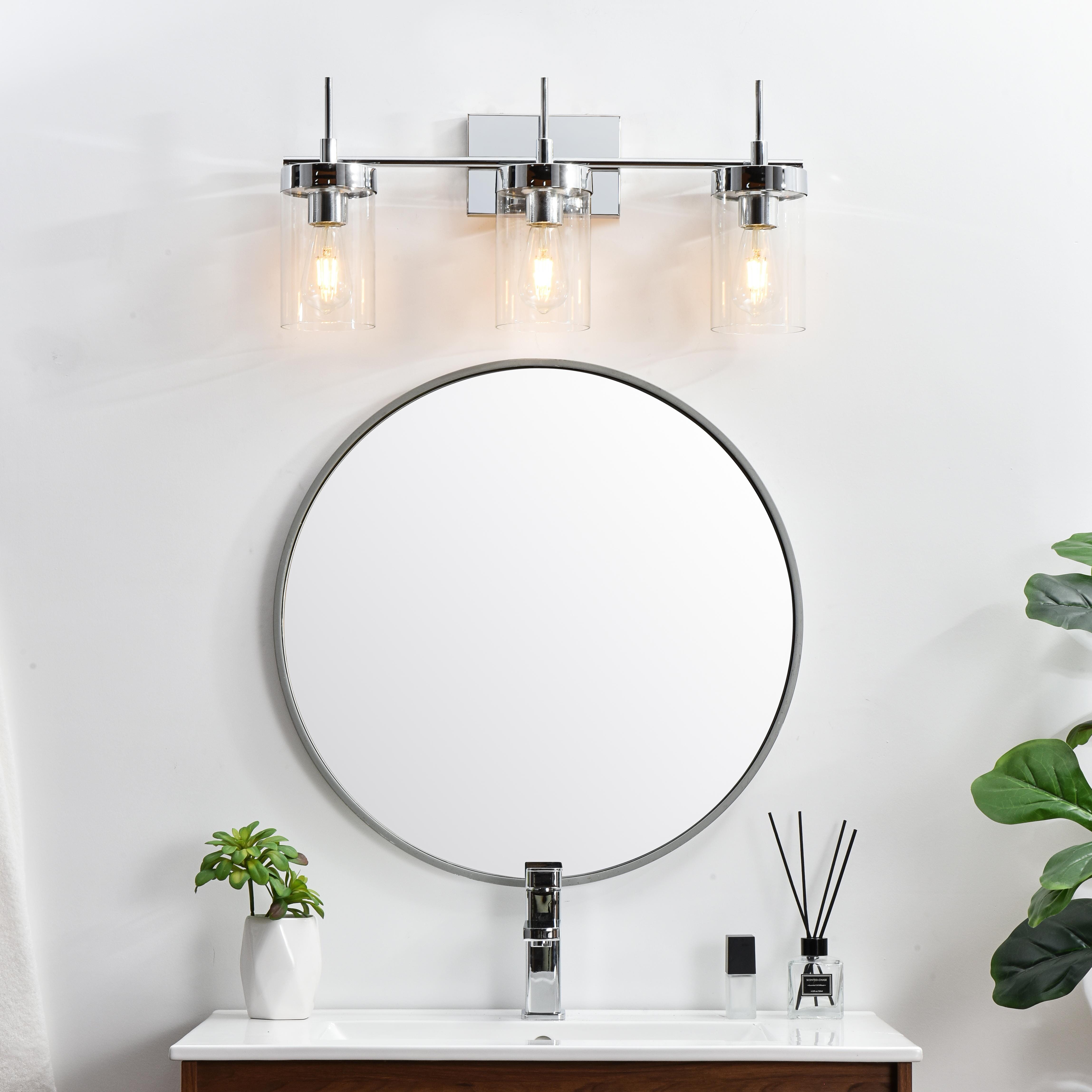 Benny 3-Light Bath Sconce in Chrome with Clear Glass - Image 2
