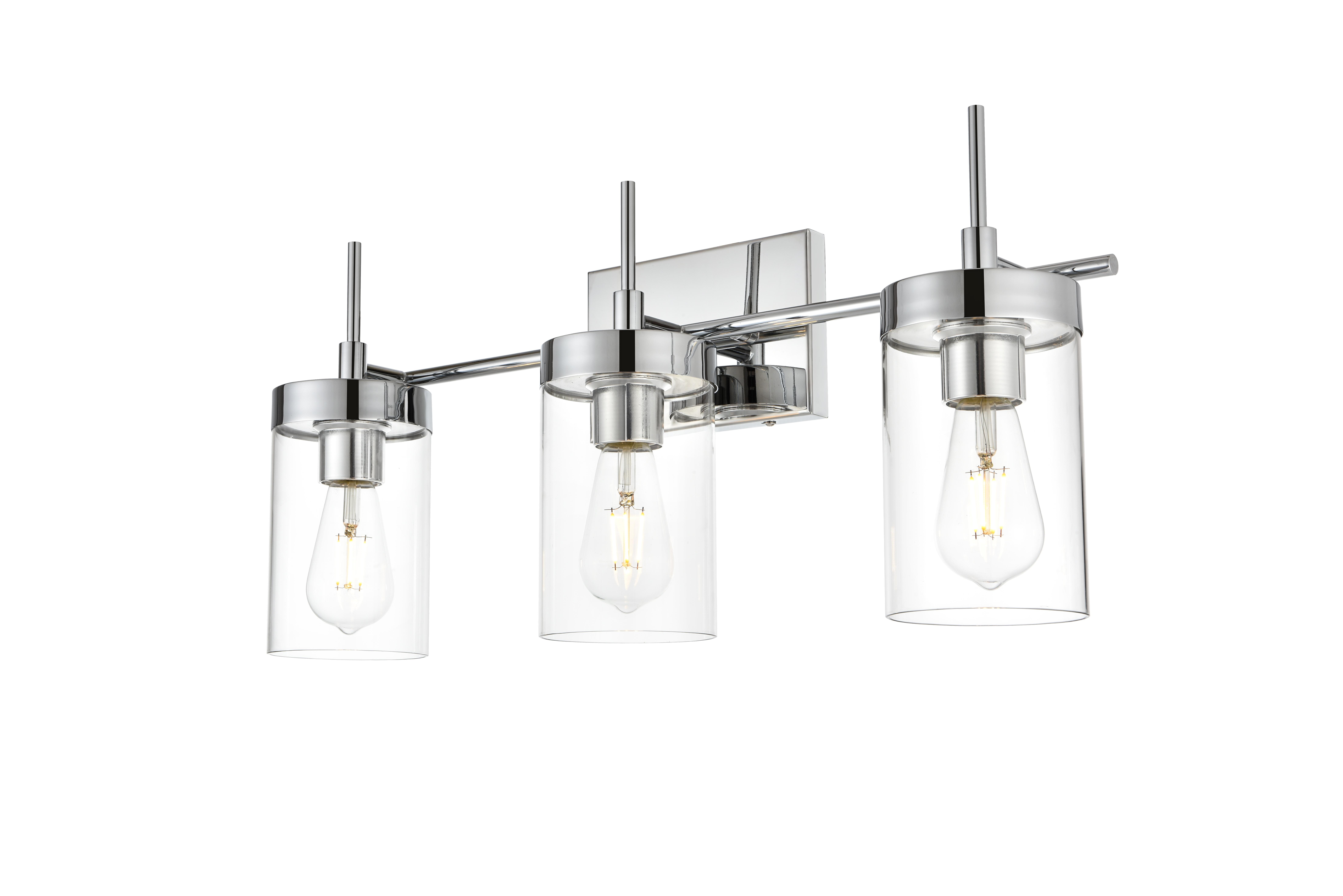 Benny 3-Light Bath Sconce in Chrome with Clear Glass - Image 3