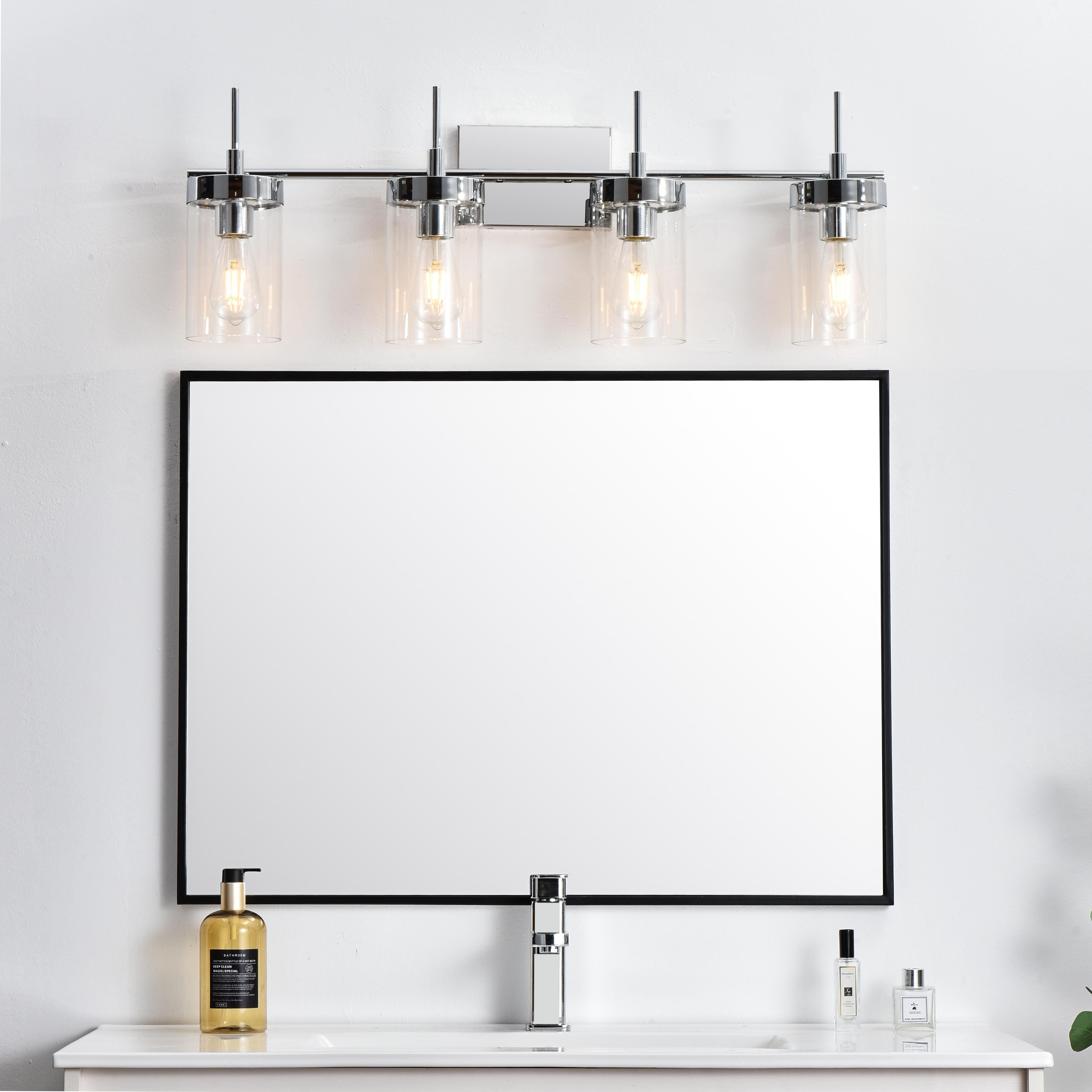 Benny 4-Light Bath Sconce in Chrome with Clear Glass - Image 2