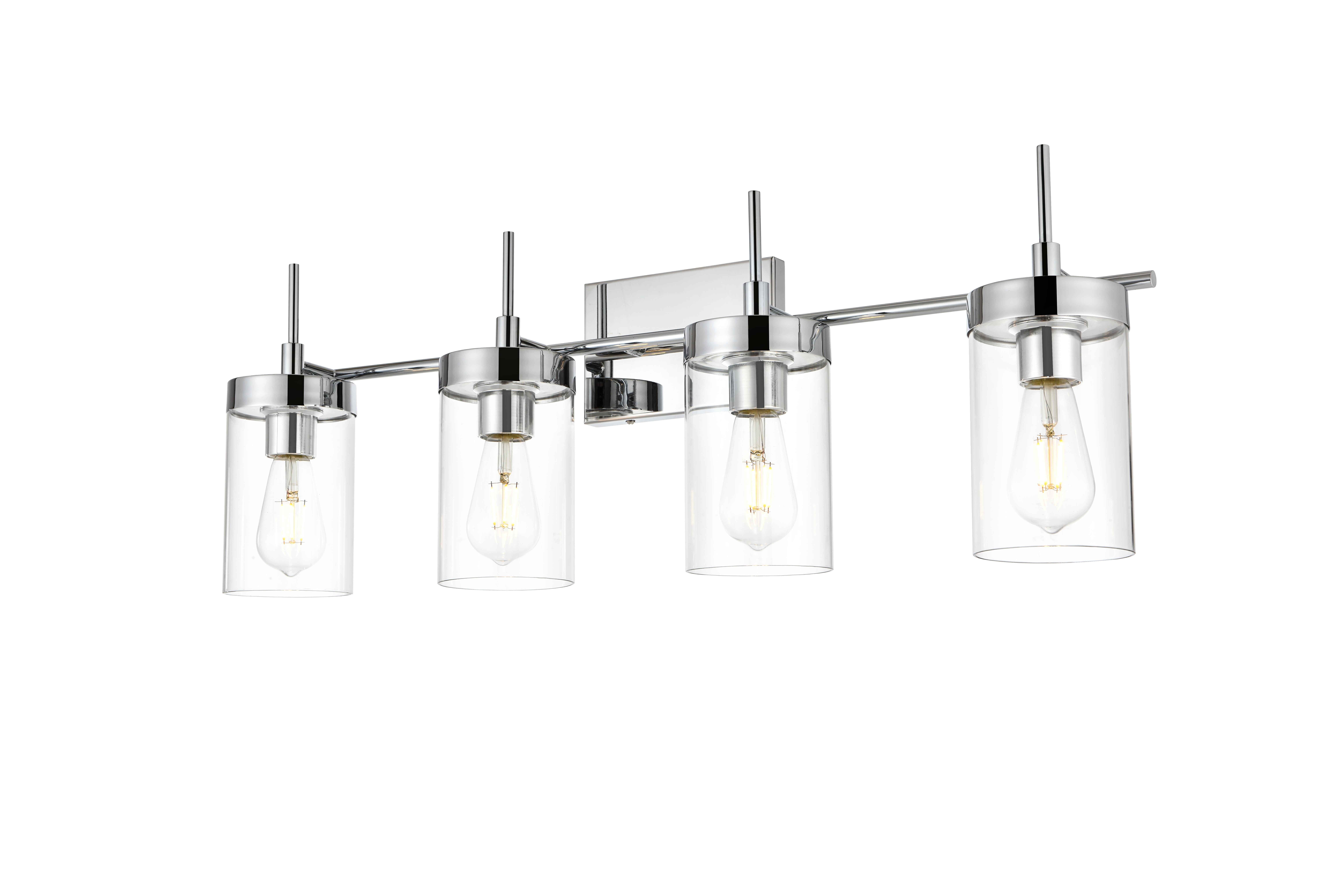 Benny 4-Light Bath Sconce in Chrome with Clear Glass - Image 3