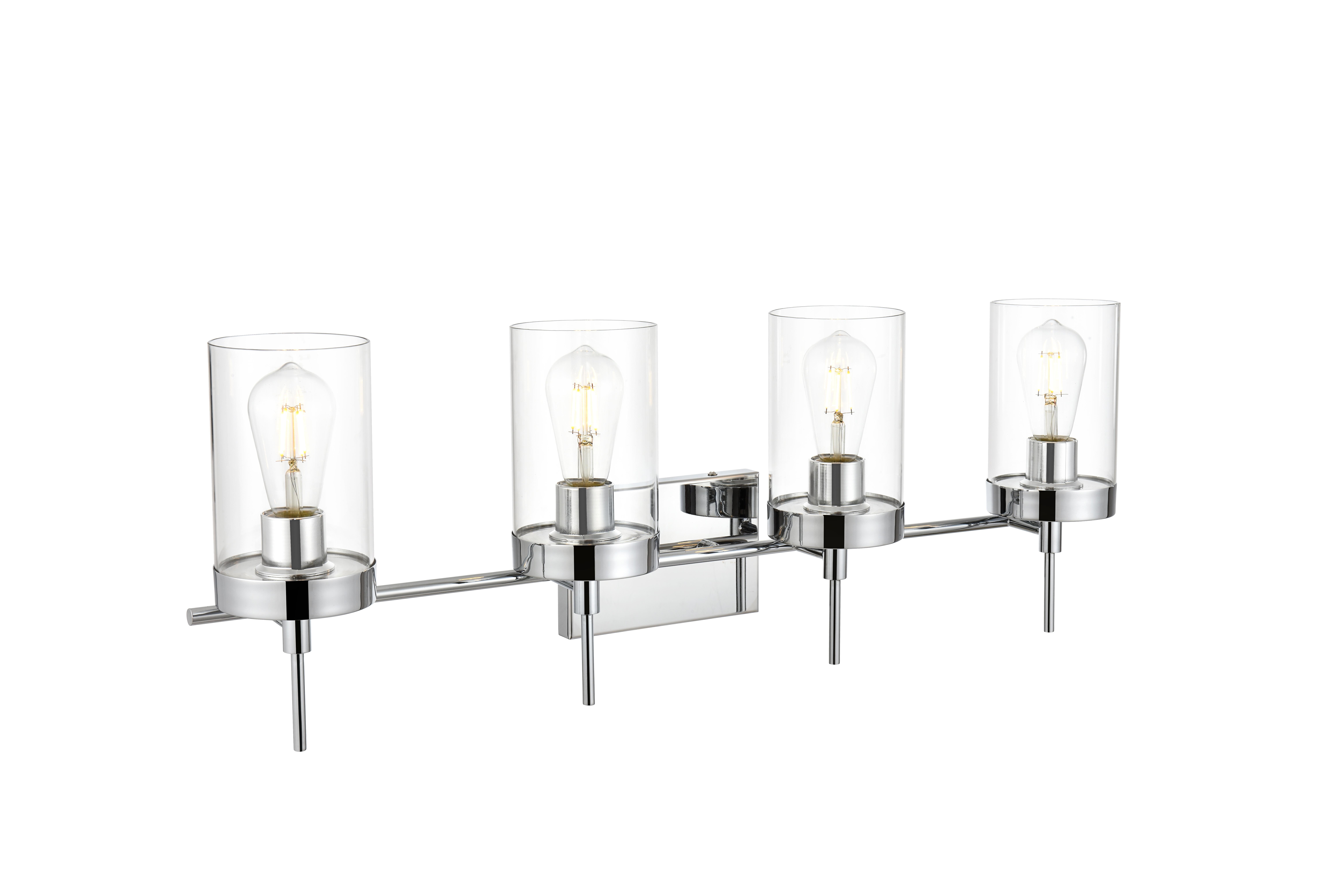 Benny 4-Light Bath Sconce in Chrome with Clear Glass - Image 4
