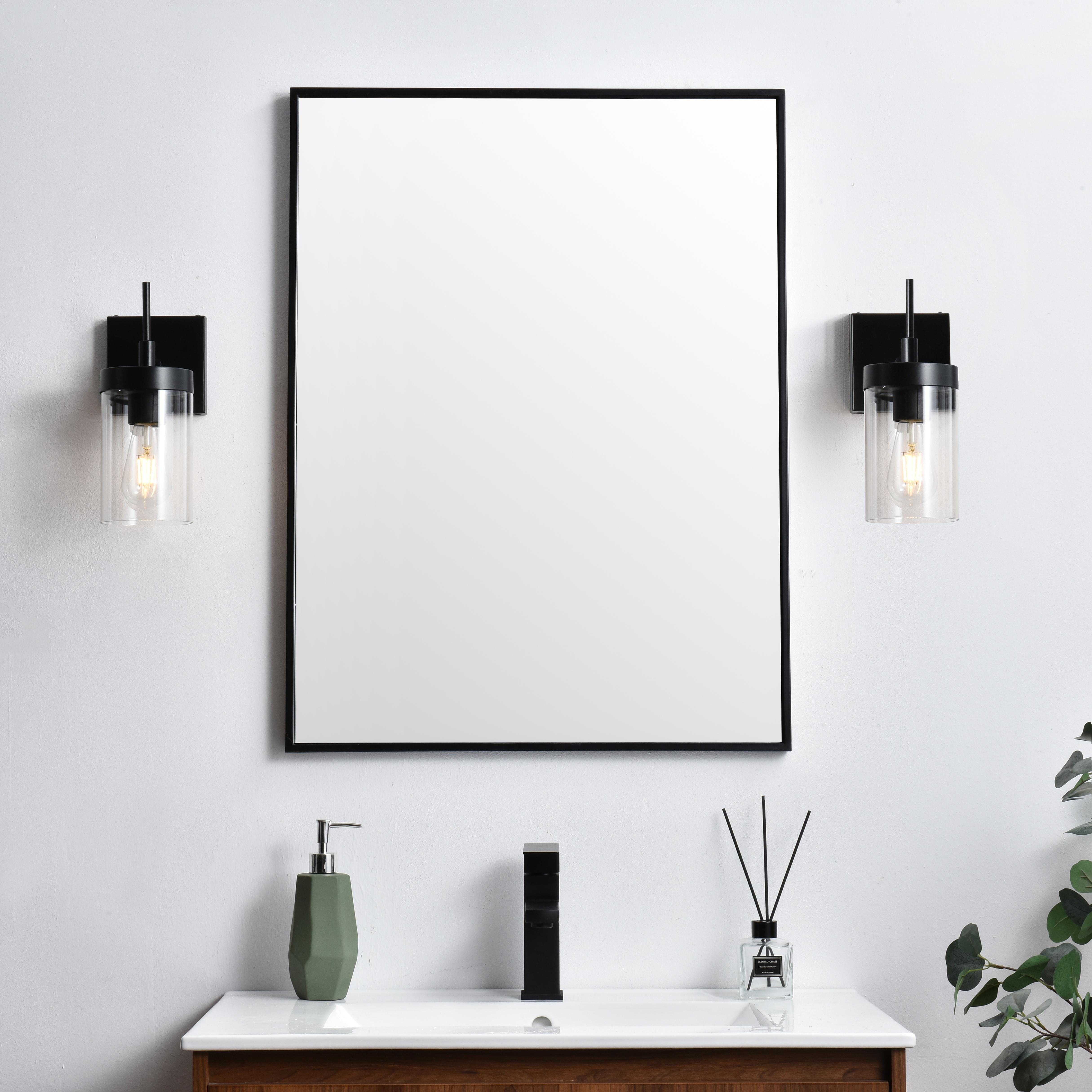 Specification Sheet
Dimensions
Length: 5.8"
Width: 5"
Height: 11"
Extension: 6"
Wire Length: 8"
Depth: 6"
Specifications
Assembly Required: Yes
Bulb Included: No
#N/A
Dimmable: Yes
Distressed Finish: No
Dry/Wet/Damp: Damp
ETL: yes
Finish (Color): Black and Clear
Fixture Material: Iron and Glass
Hardware Finish: Black
Harware Material: Iron
Max/Nominal Watt: 40W
Number of Lights: 1
Product Type: Vanity Lights
Product Warranty: 1 year limited
Socket Type: E26
Voltage: 110V
Wattage/Bulb: 40W
Weight: 2
Wire Included: Yes
Shipment type: Small Parcel
US Shipping Cost: $13.00 - alternate view