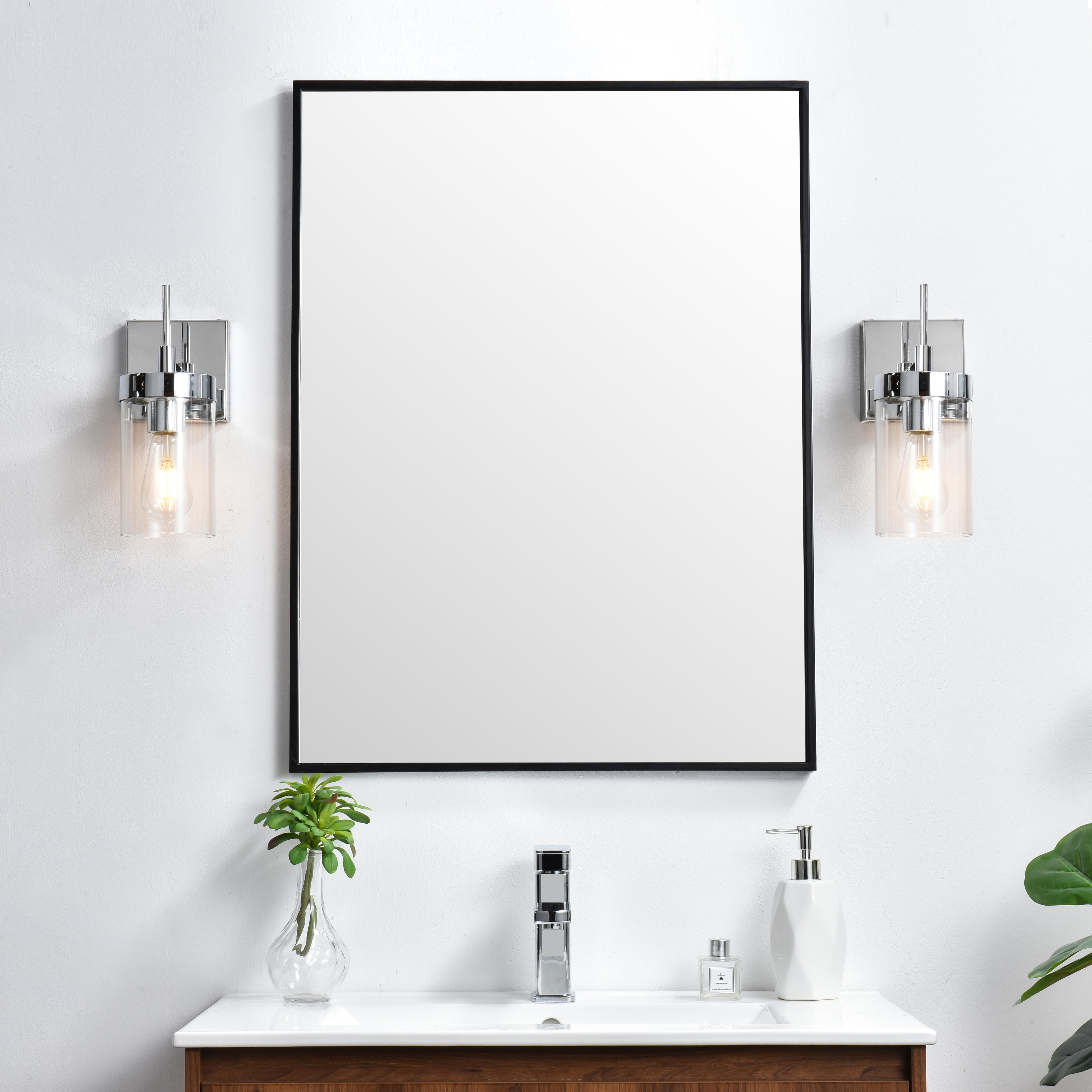 Benny One Light Bath Sconce in Chrome and Clear - Image 2