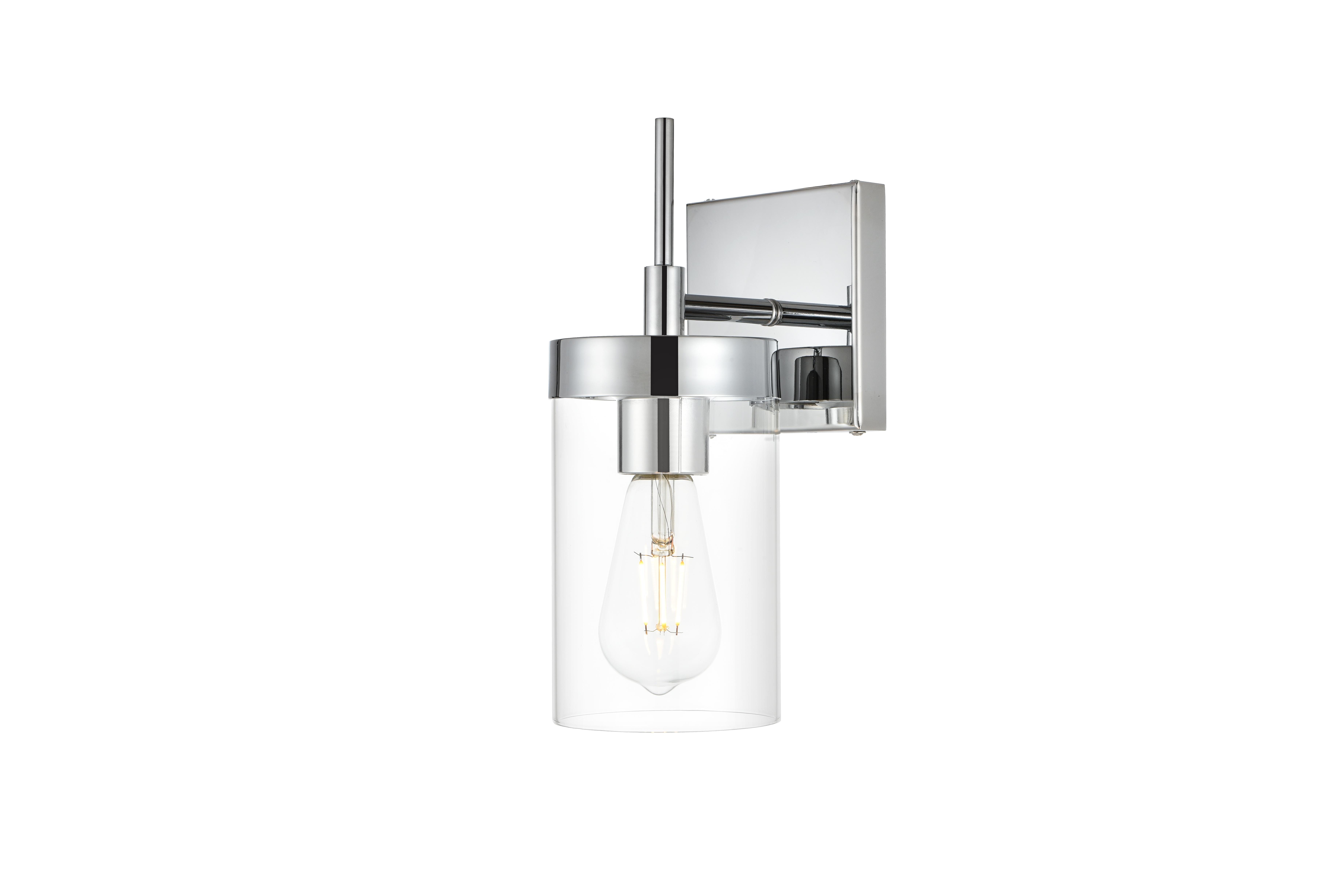 Benny One Light Bath Sconce in Chrome and Clear - Image 3
