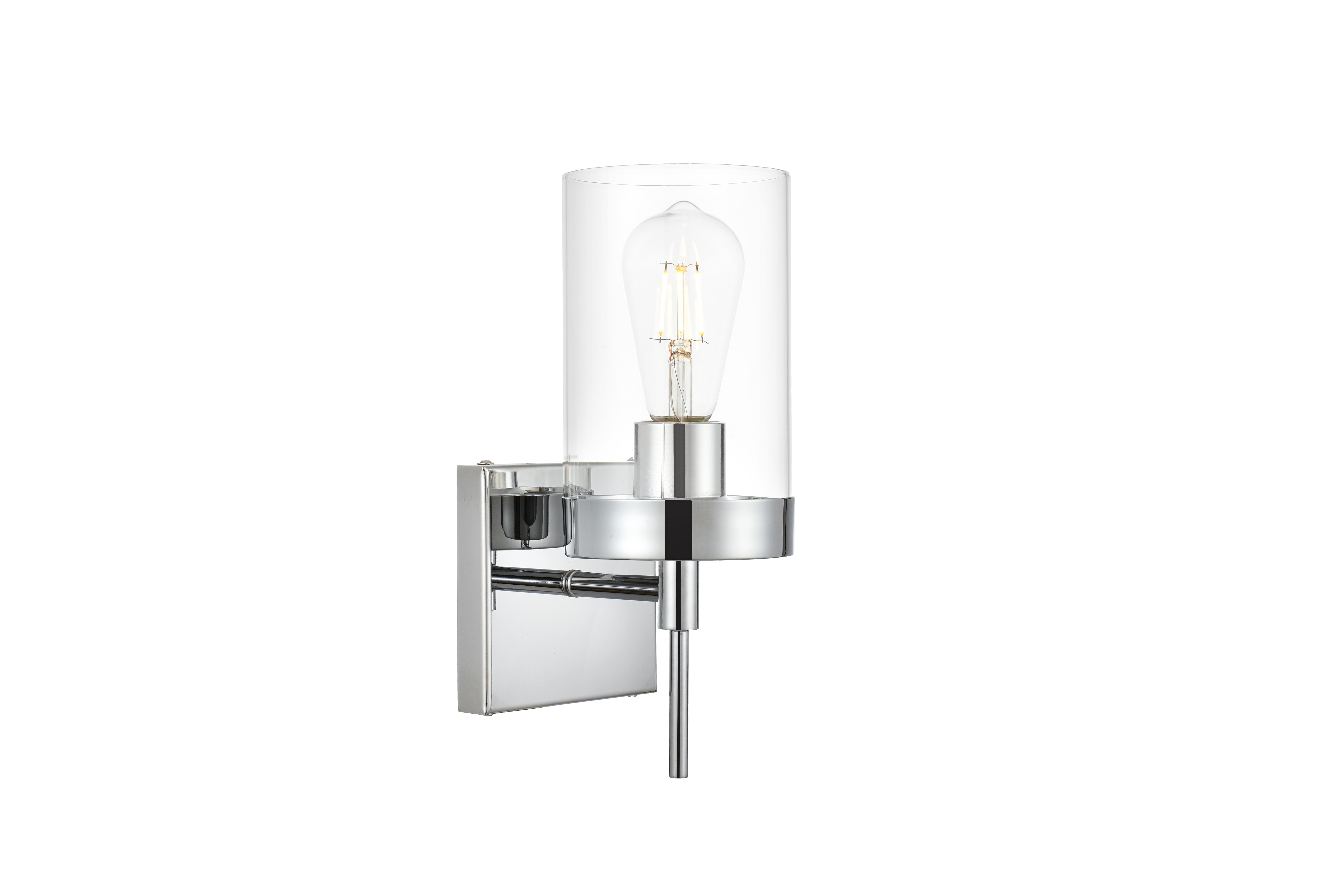 Benny One Light Bath Sconce in Chrome and Clear - Image 4