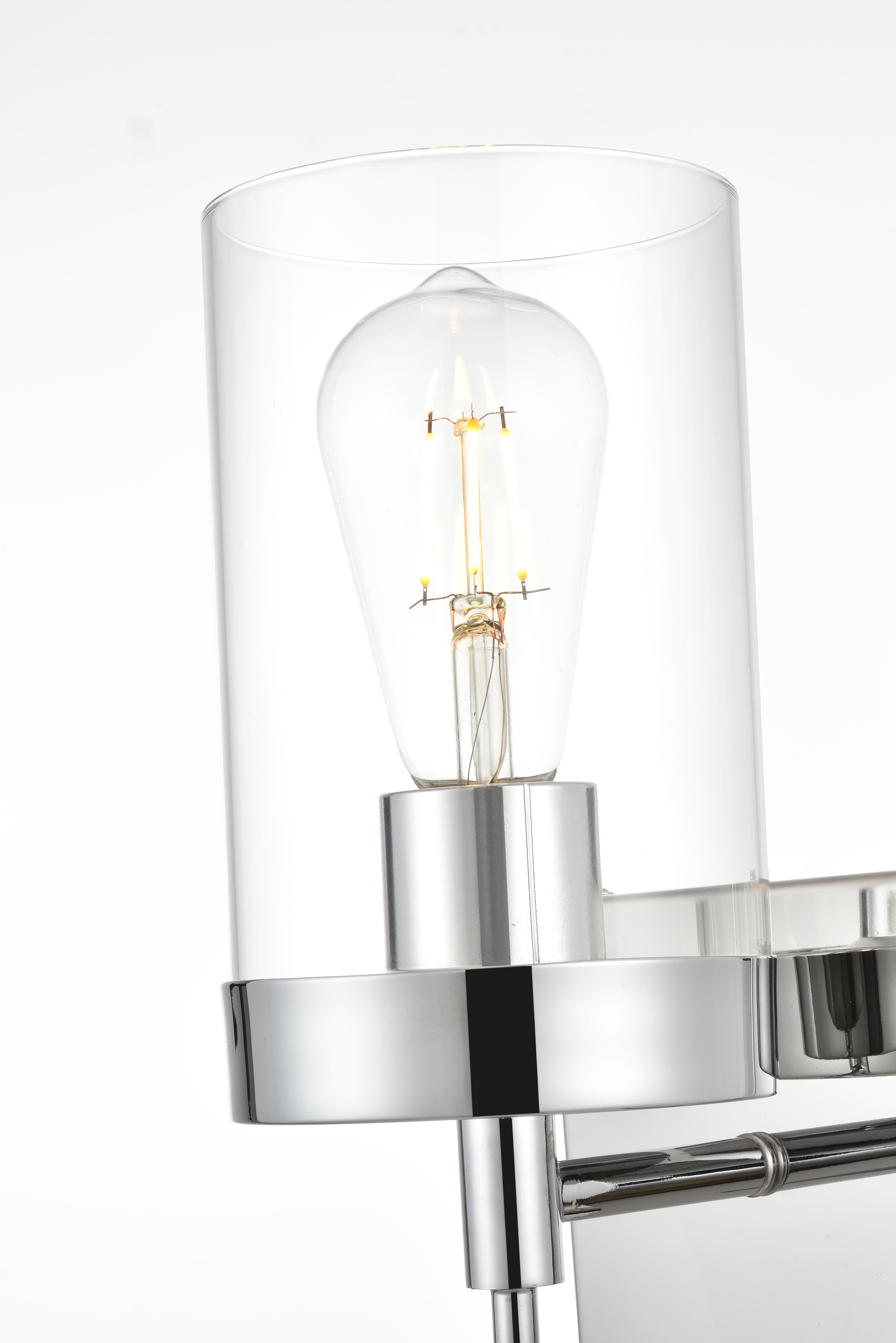 Benny One Light Bath Sconce in Chrome and Clear - Image 5