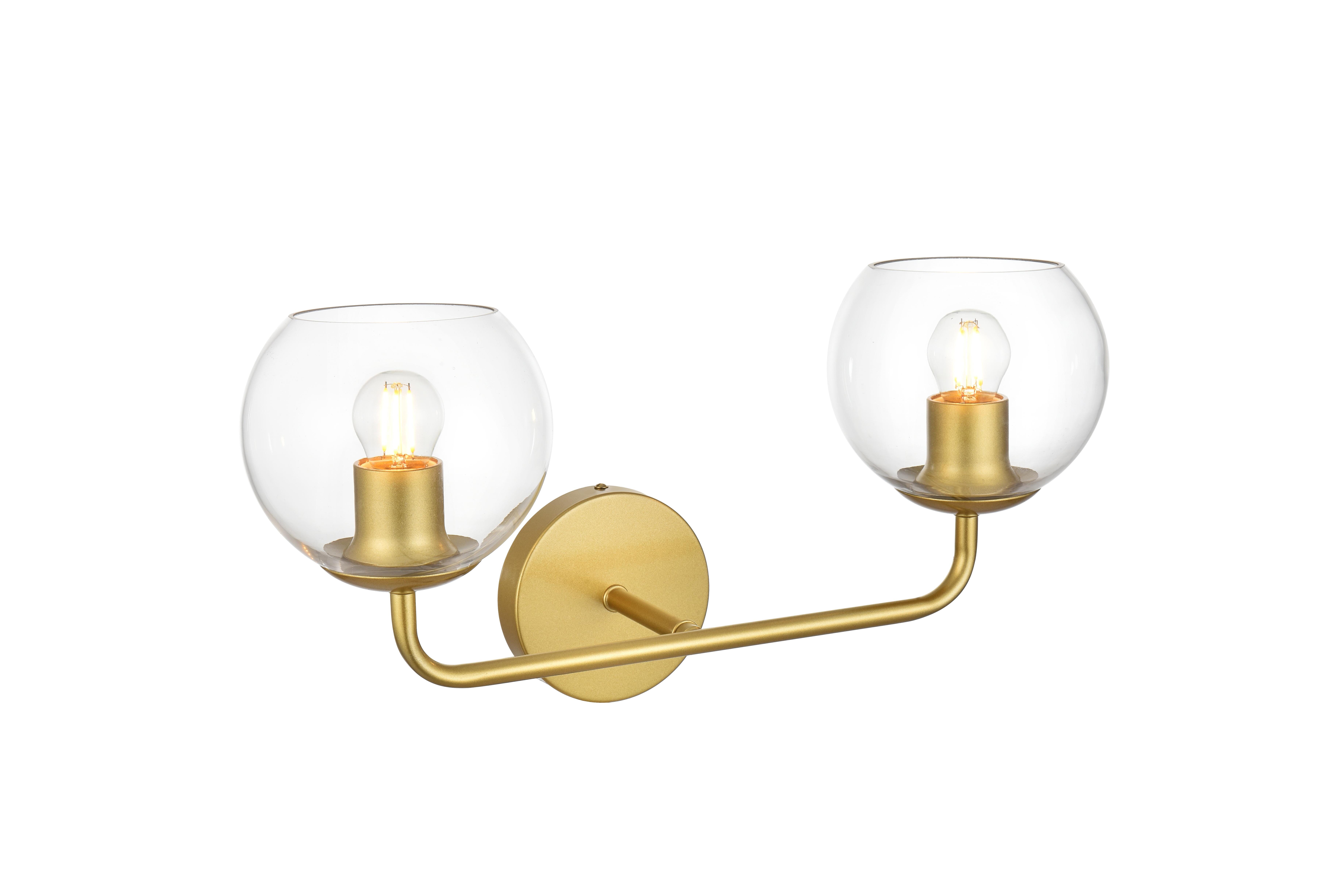 Genesis Two Light Bath Sconce in Brass and Clear - Image 4