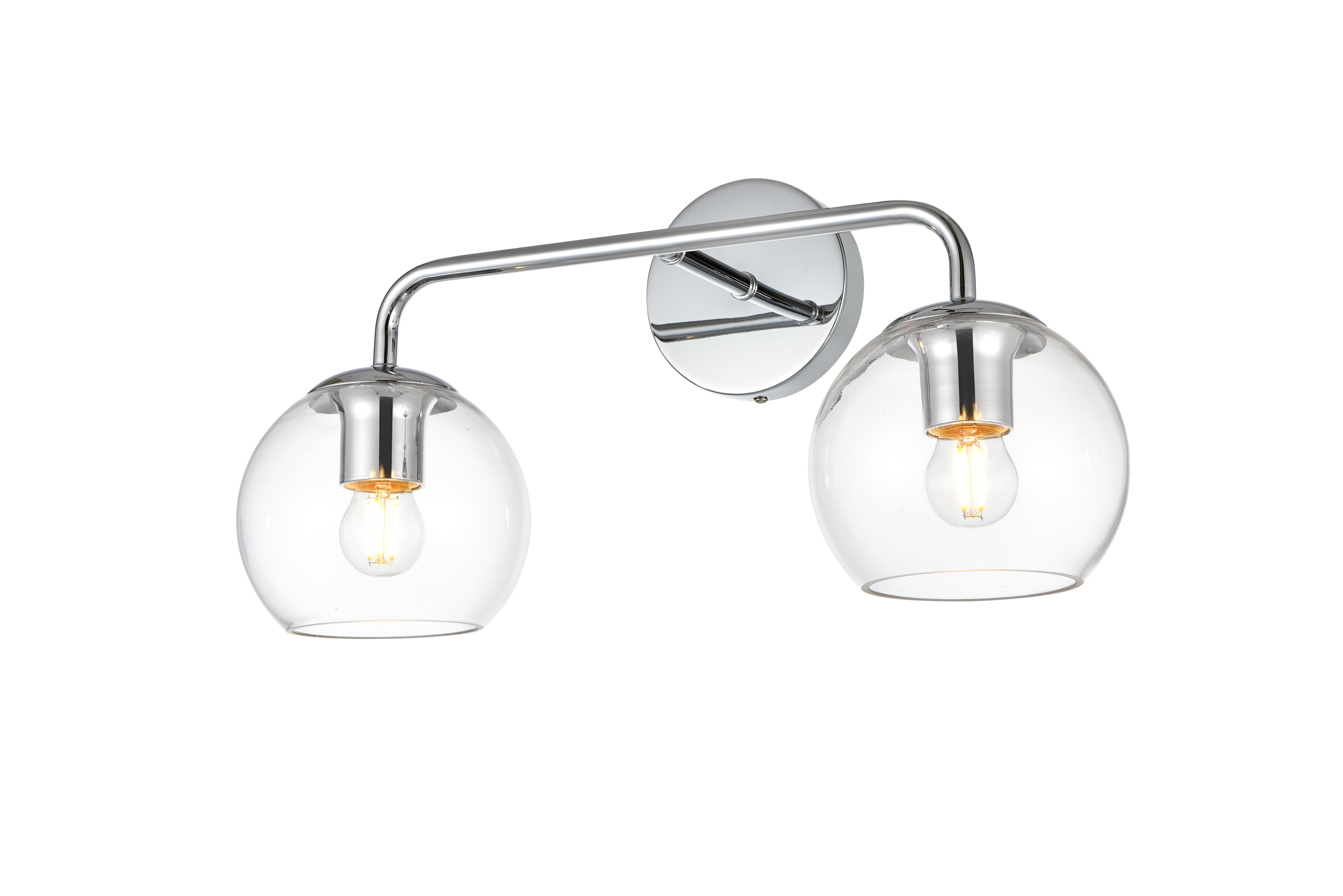 Genesis Two Light Bath Sconce in Chrome and Clear - Image 3