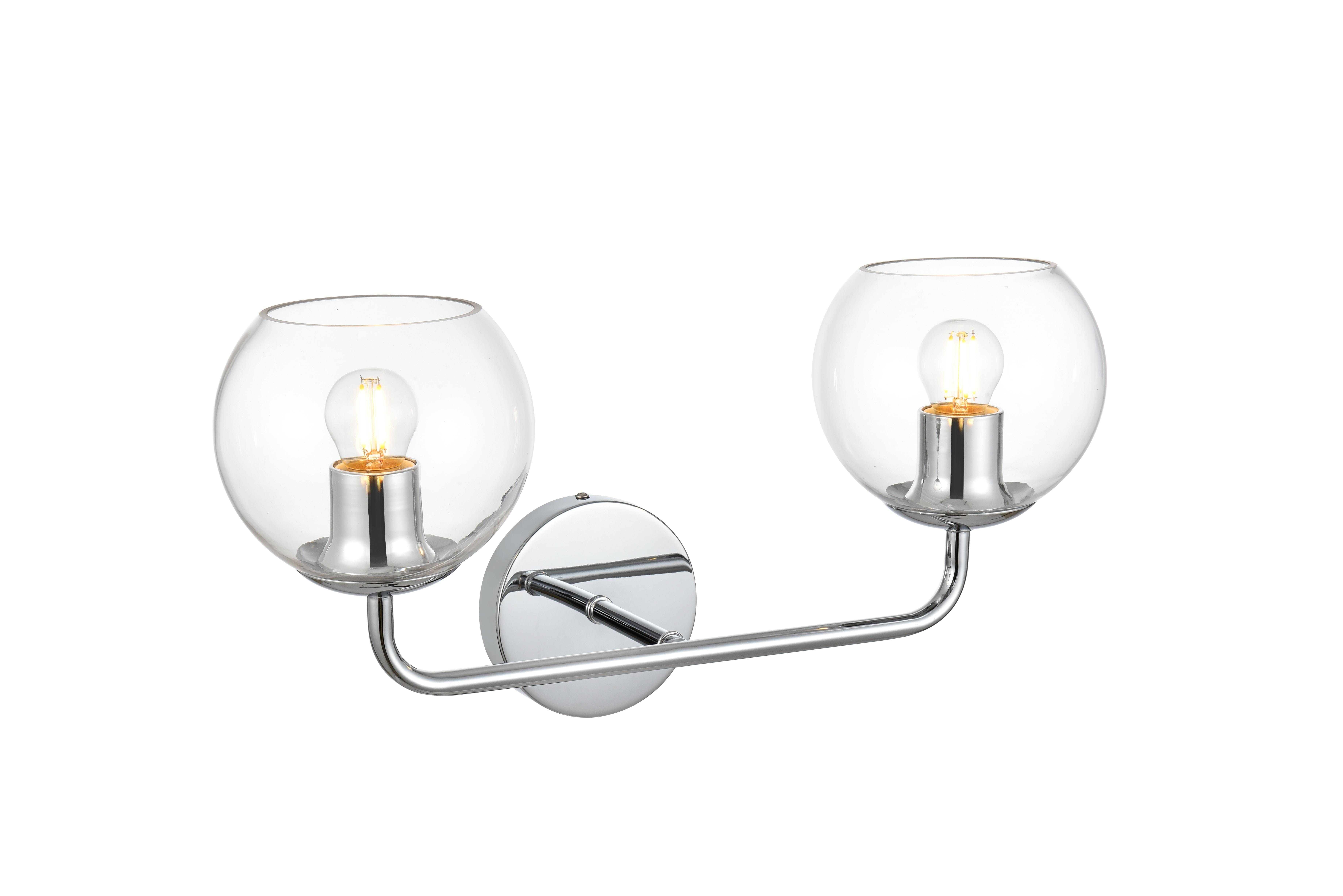 Genesis Two Light Bath Sconce in Chrome and Clear - Image 4
