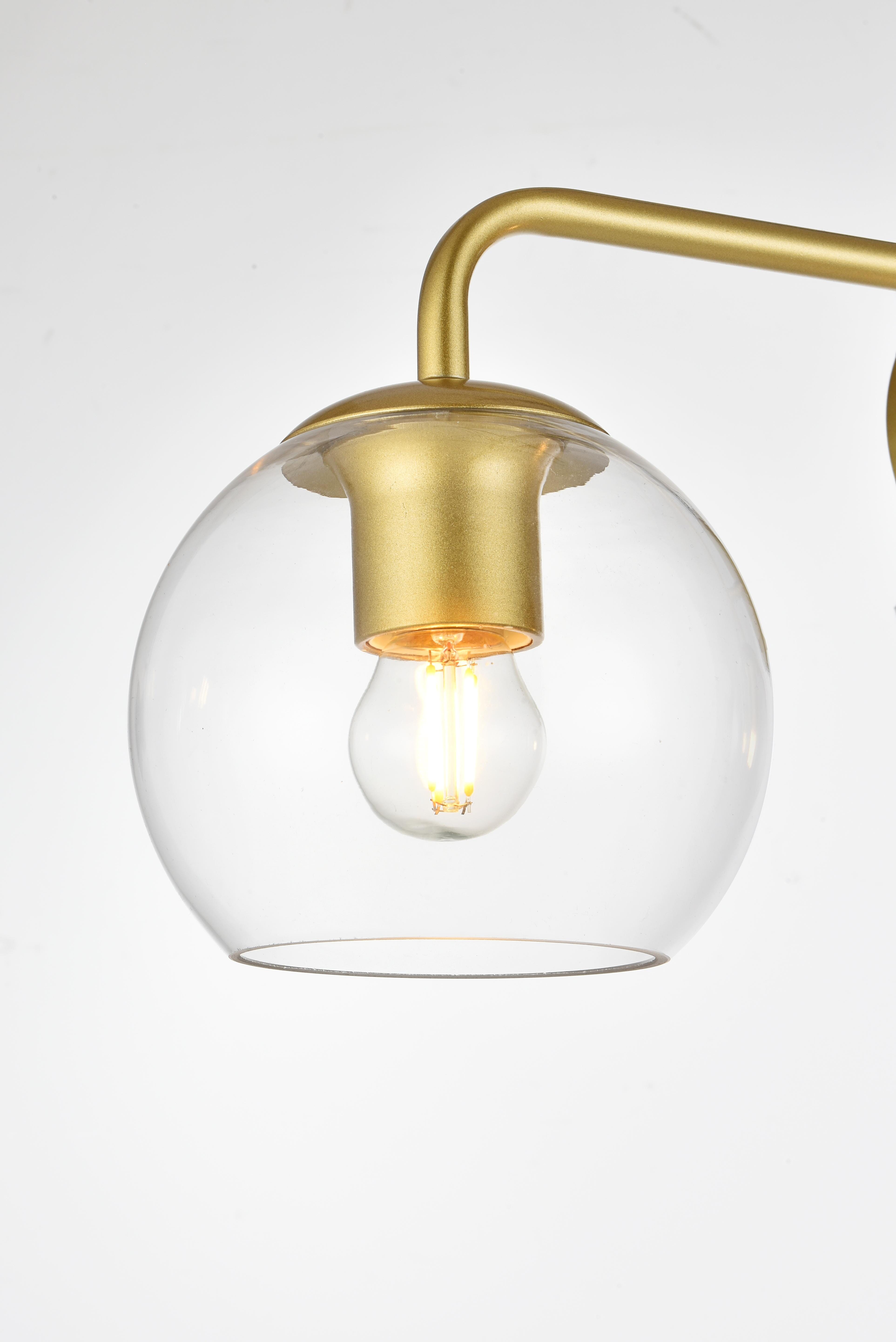 Genesis Three Light Bath Sconce in Brass and Clear - Image 5