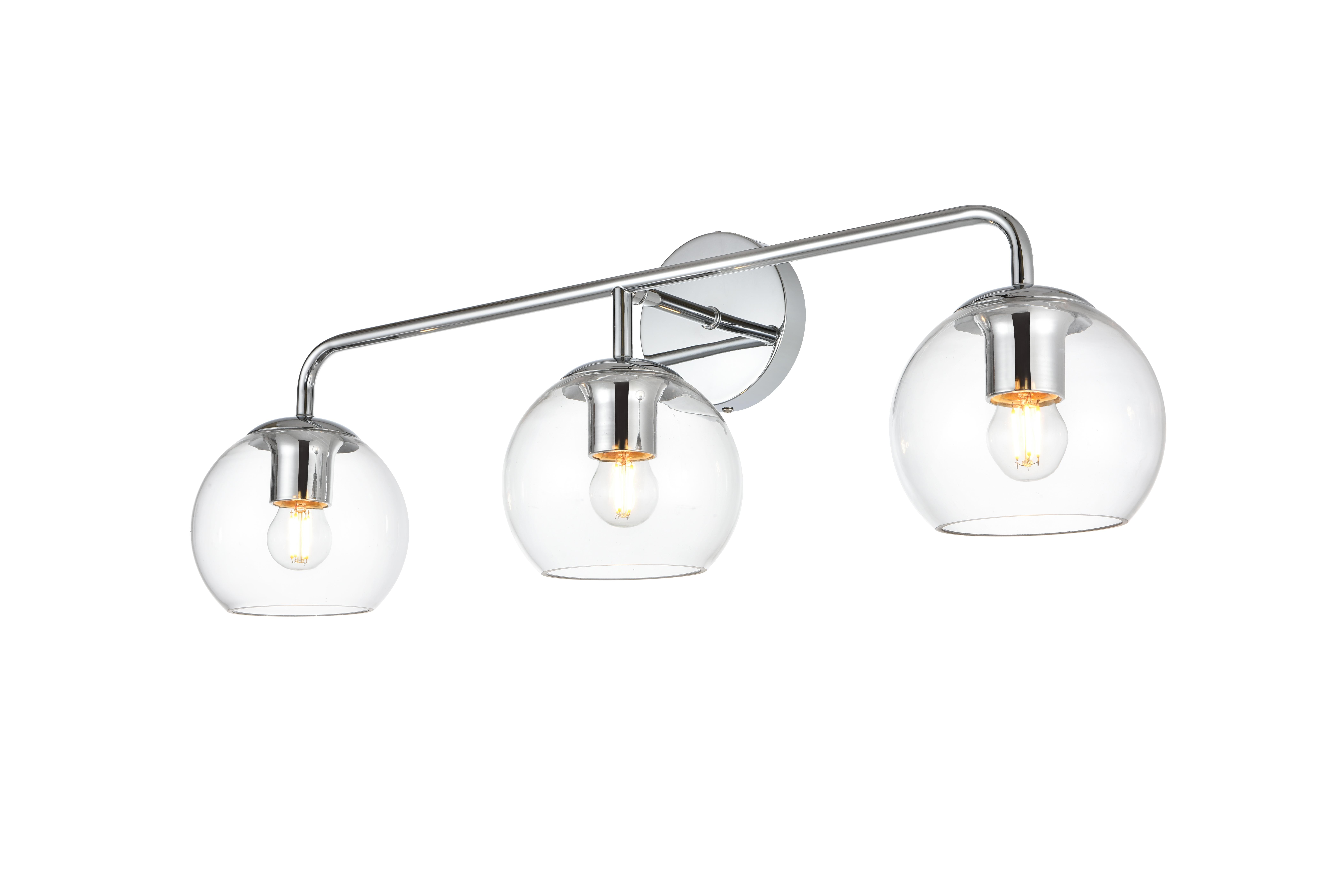 Genesis 3-Light Bath Sconce in Chrome and Clear - Image 3