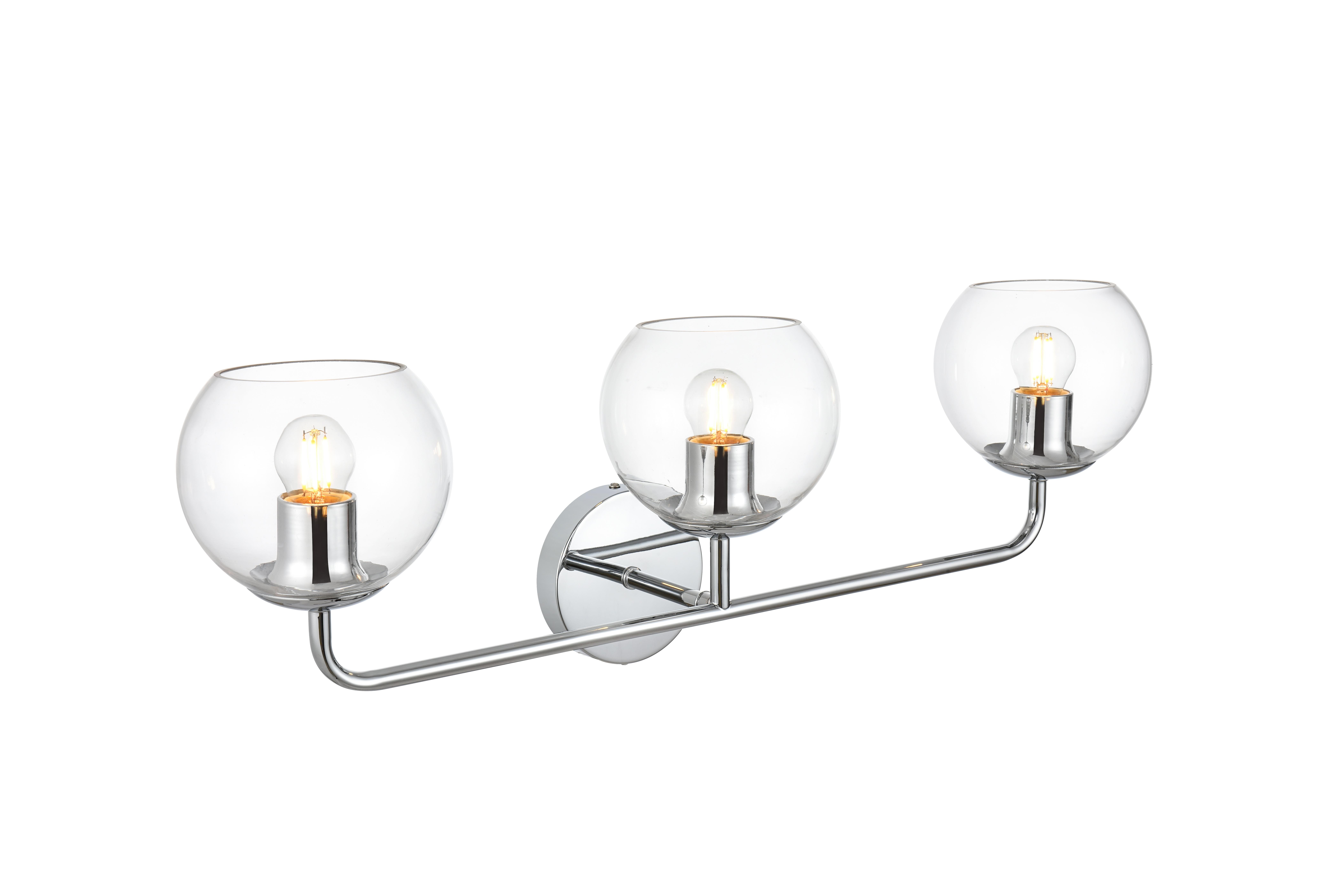 Genesis 3-Light Bath Sconce in Chrome and Clear - Image 4
