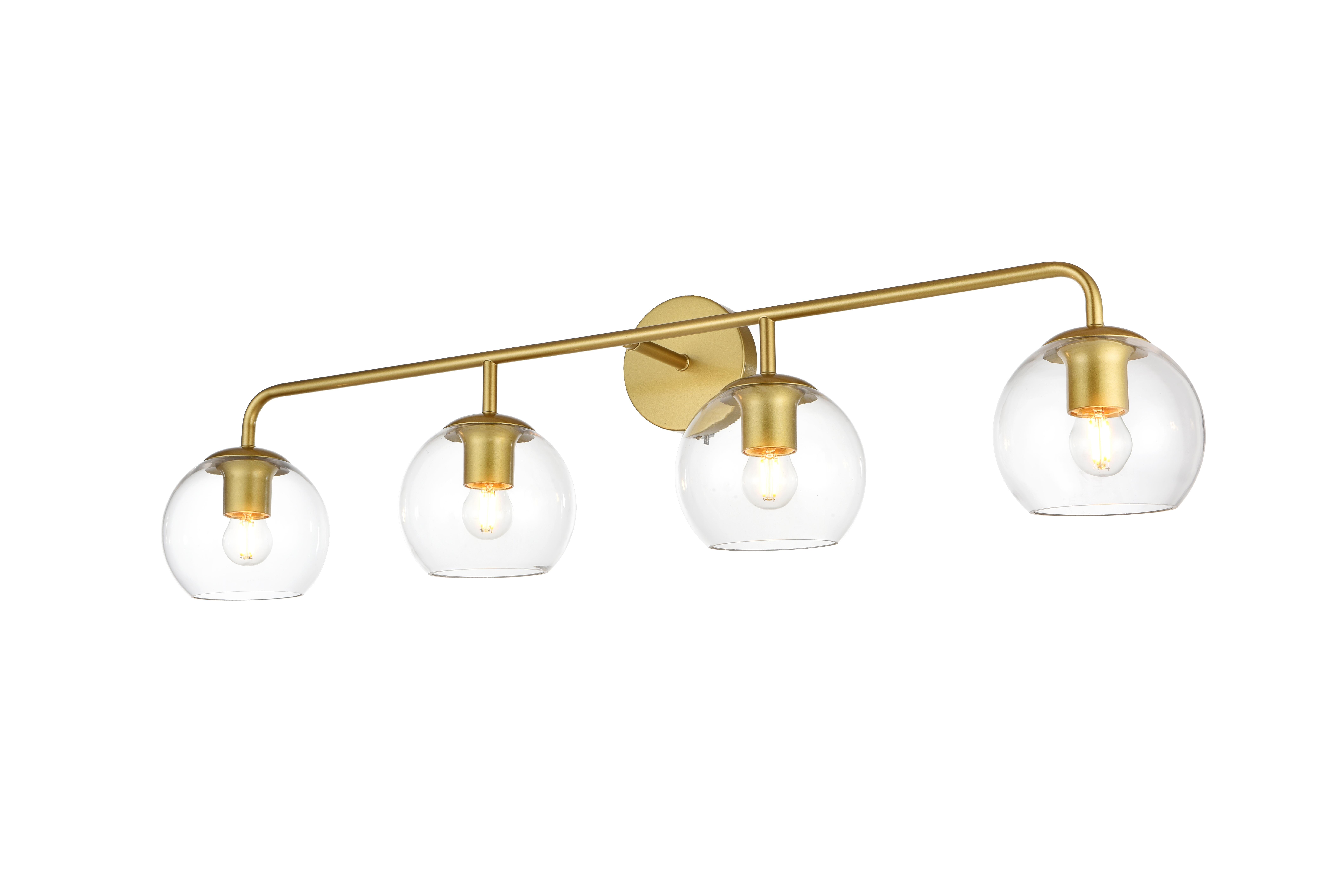 Genesis Four Light Bath Sconce in Brass and Clear - Image 3