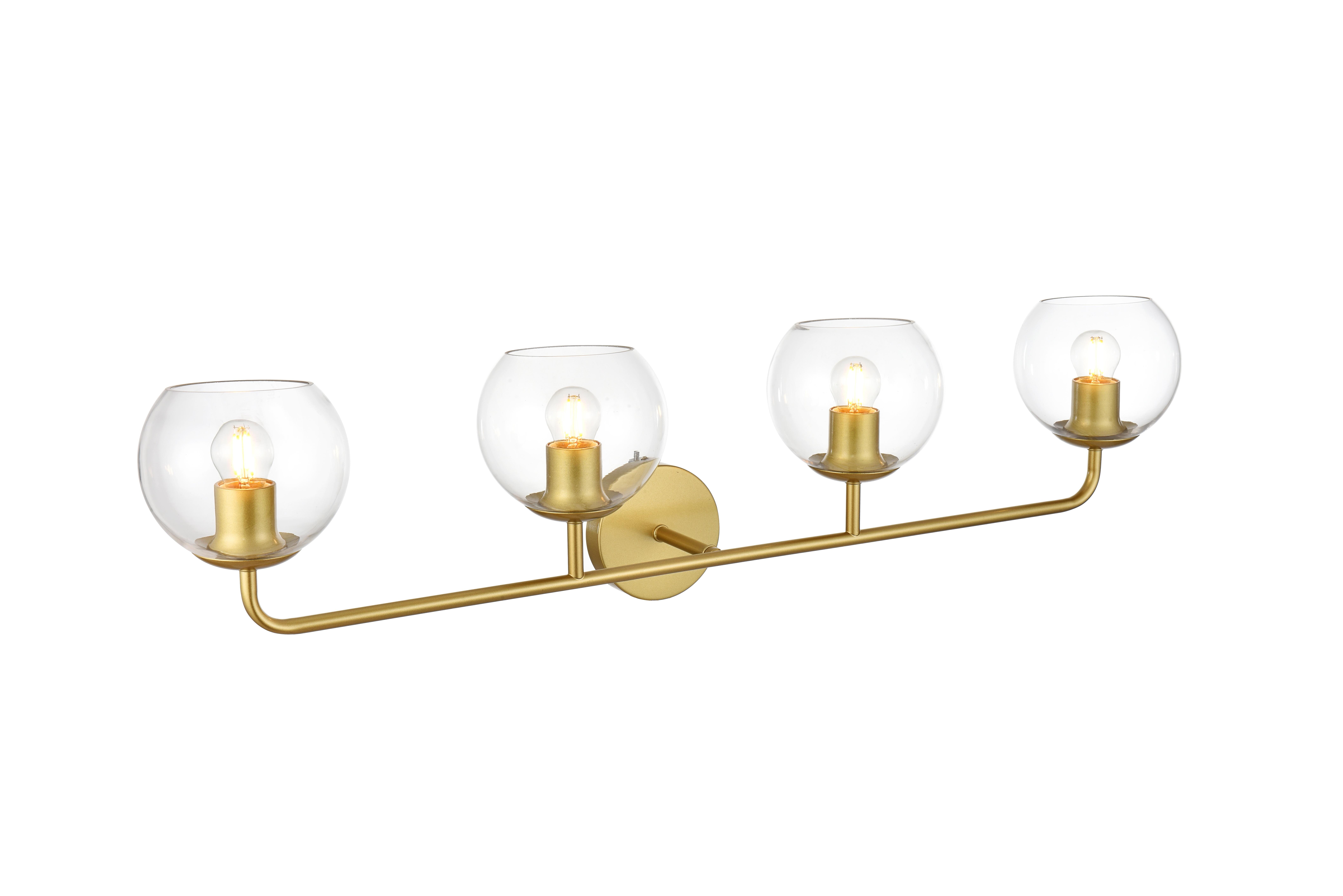 Genesis Four Light Bath Sconce in Brass and Clear - Image 4