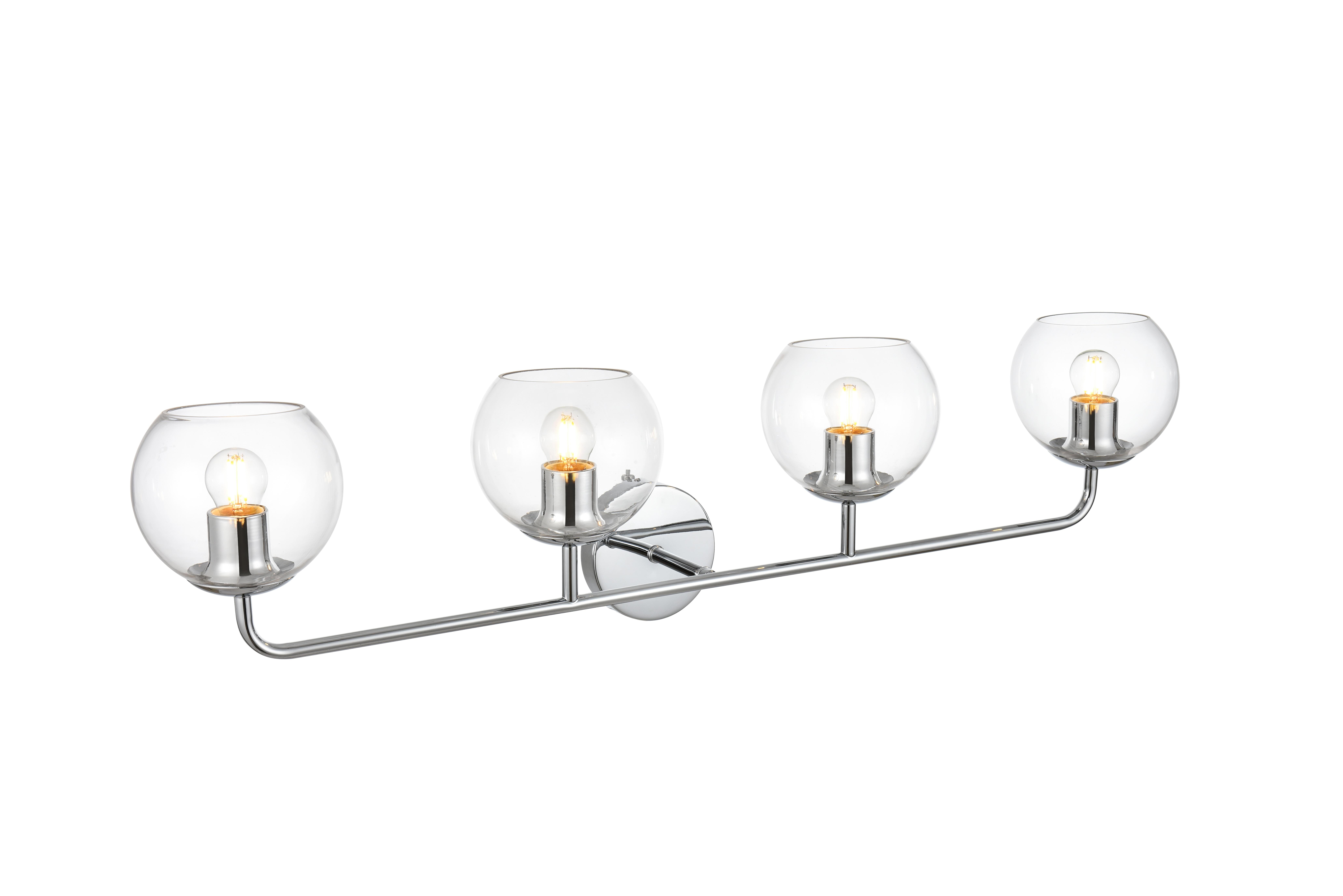 Genesis 4-Light Bath Sconce in Chrome with Clear Glass - Image 4