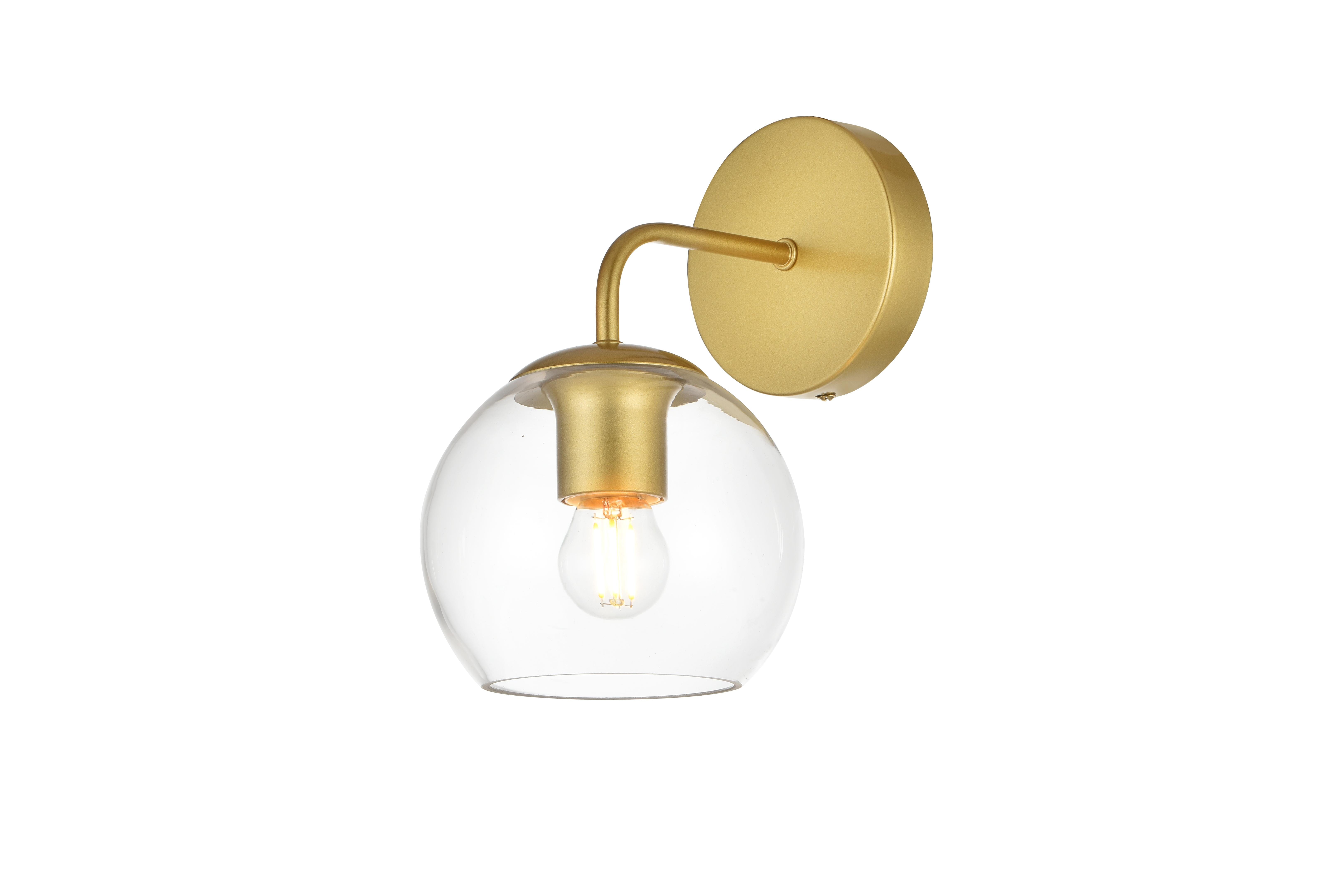 Genesis One Light Bath Sconce in Brass and Clear - Image 3