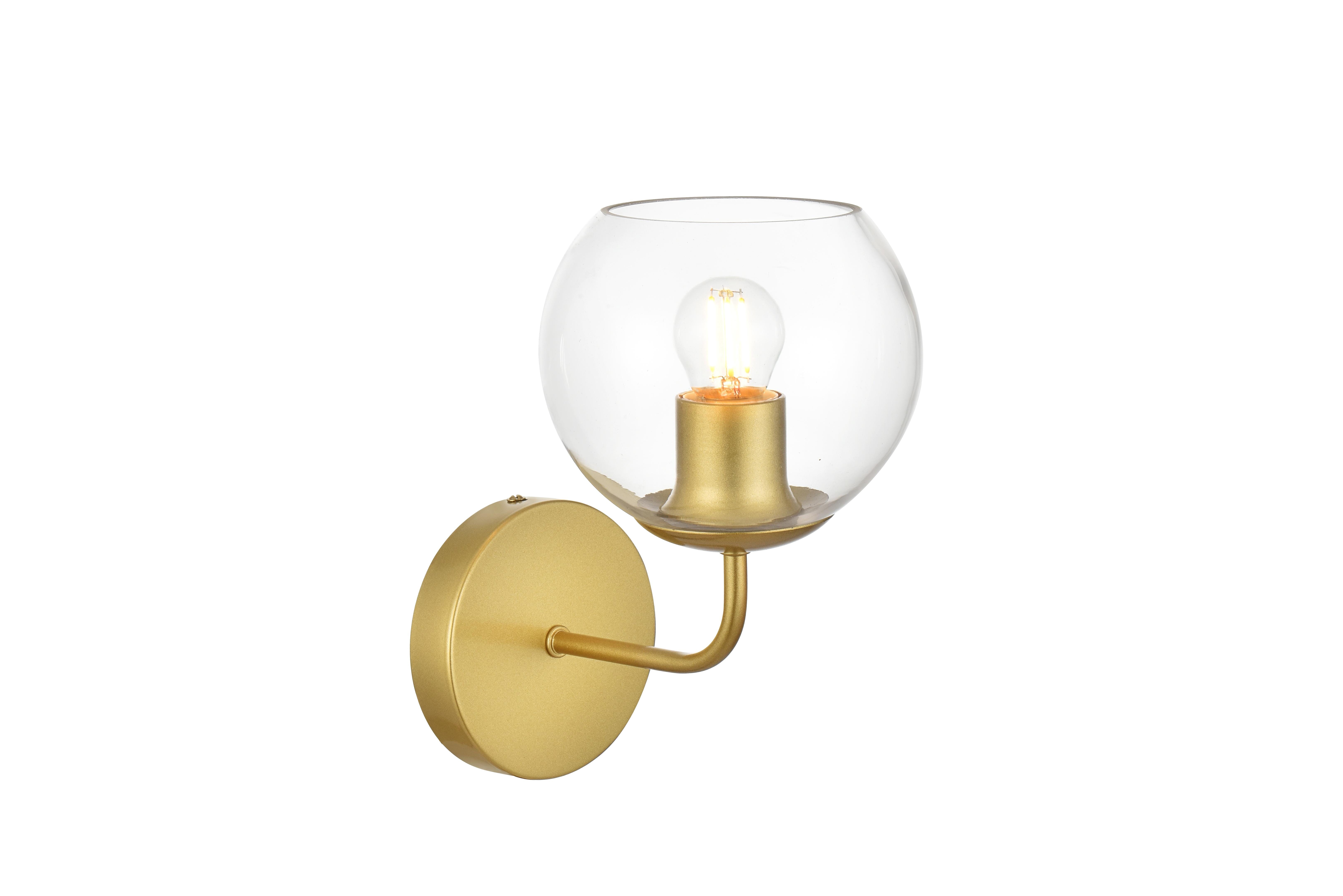 Genesis One Light Bath Sconce in Brass and Clear - Image 4