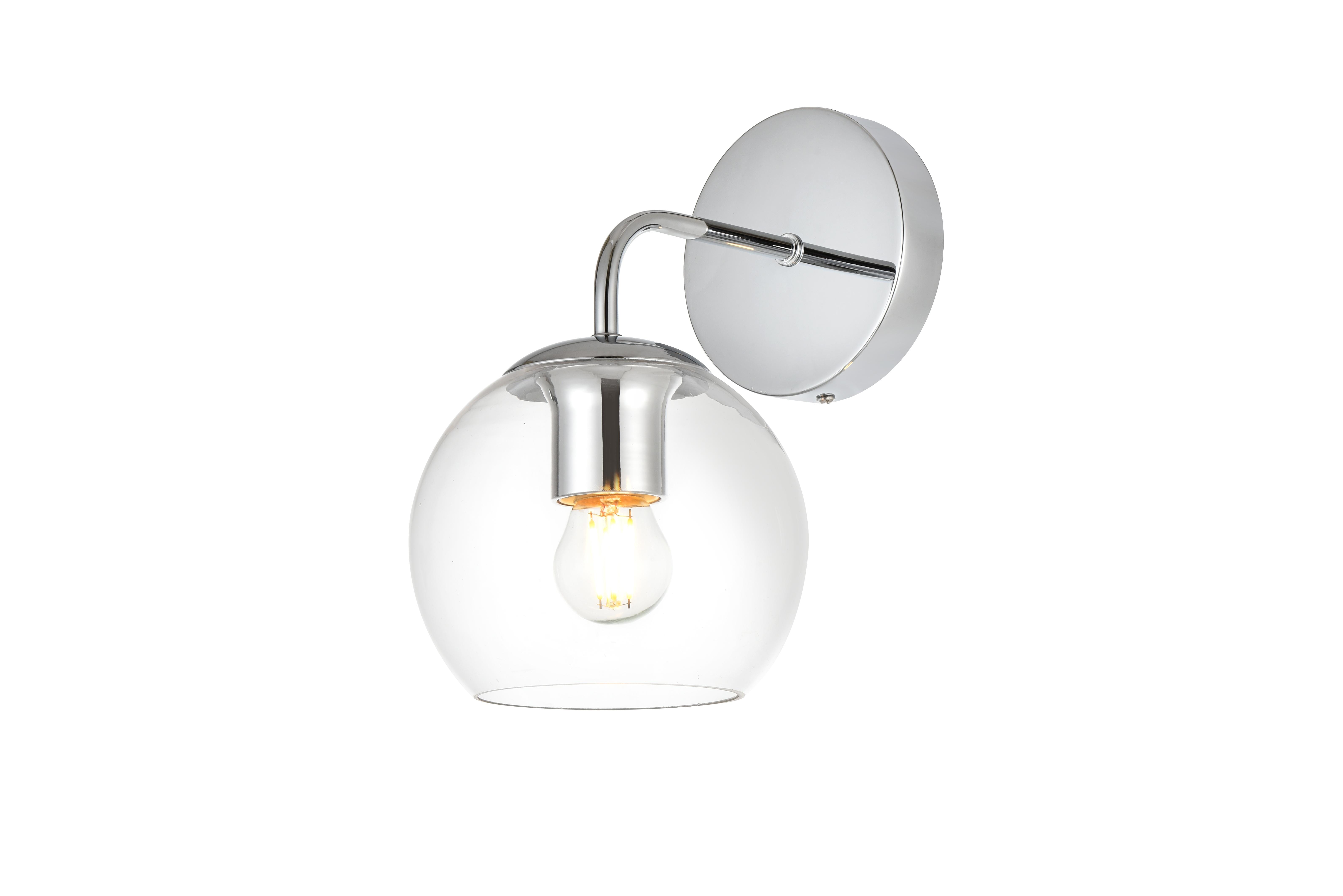 Genesis One Light Bath Sconce in Chrome and Clear - Image 3