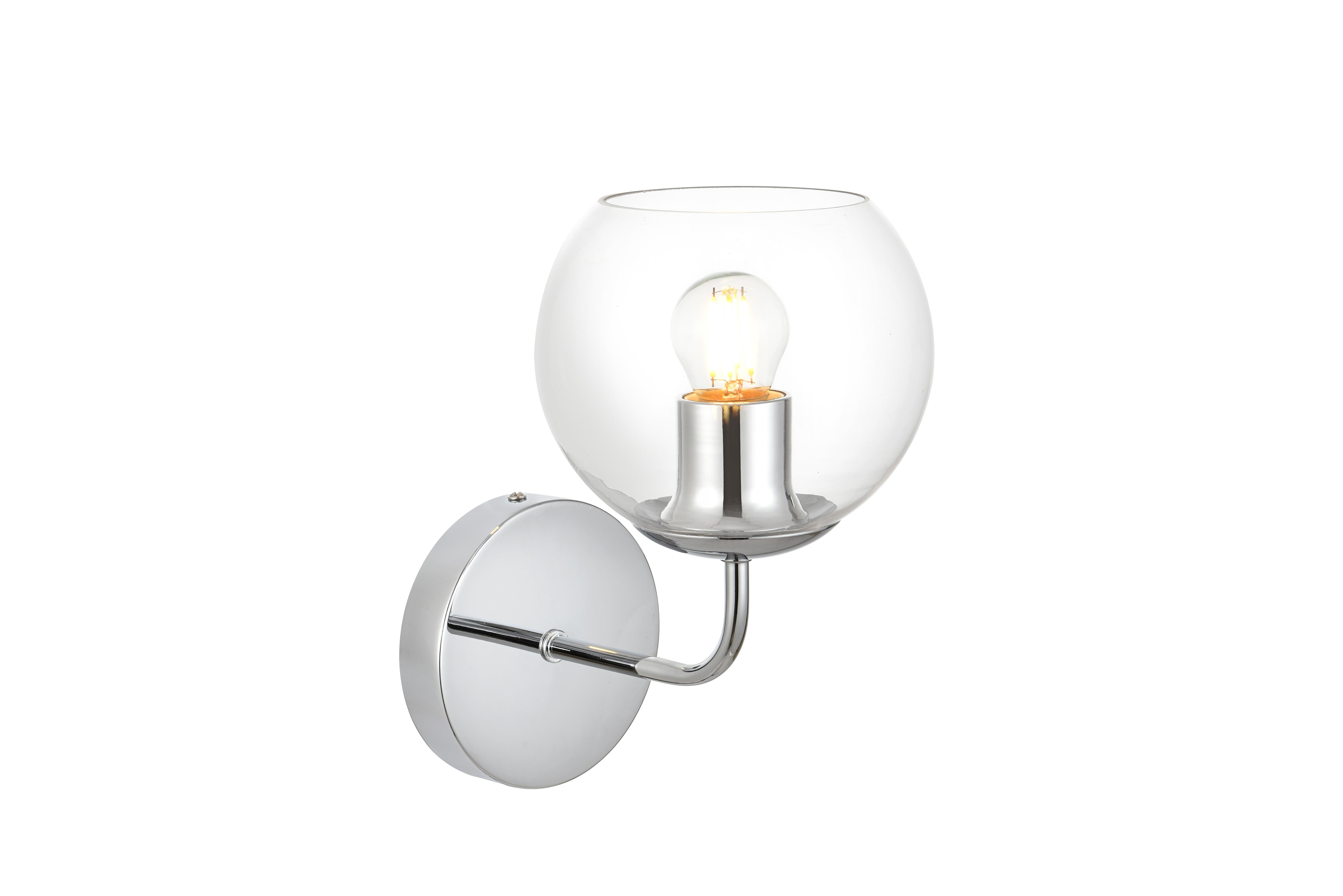 Genesis One Light Bath Sconce in Chrome and Clear - Image 4