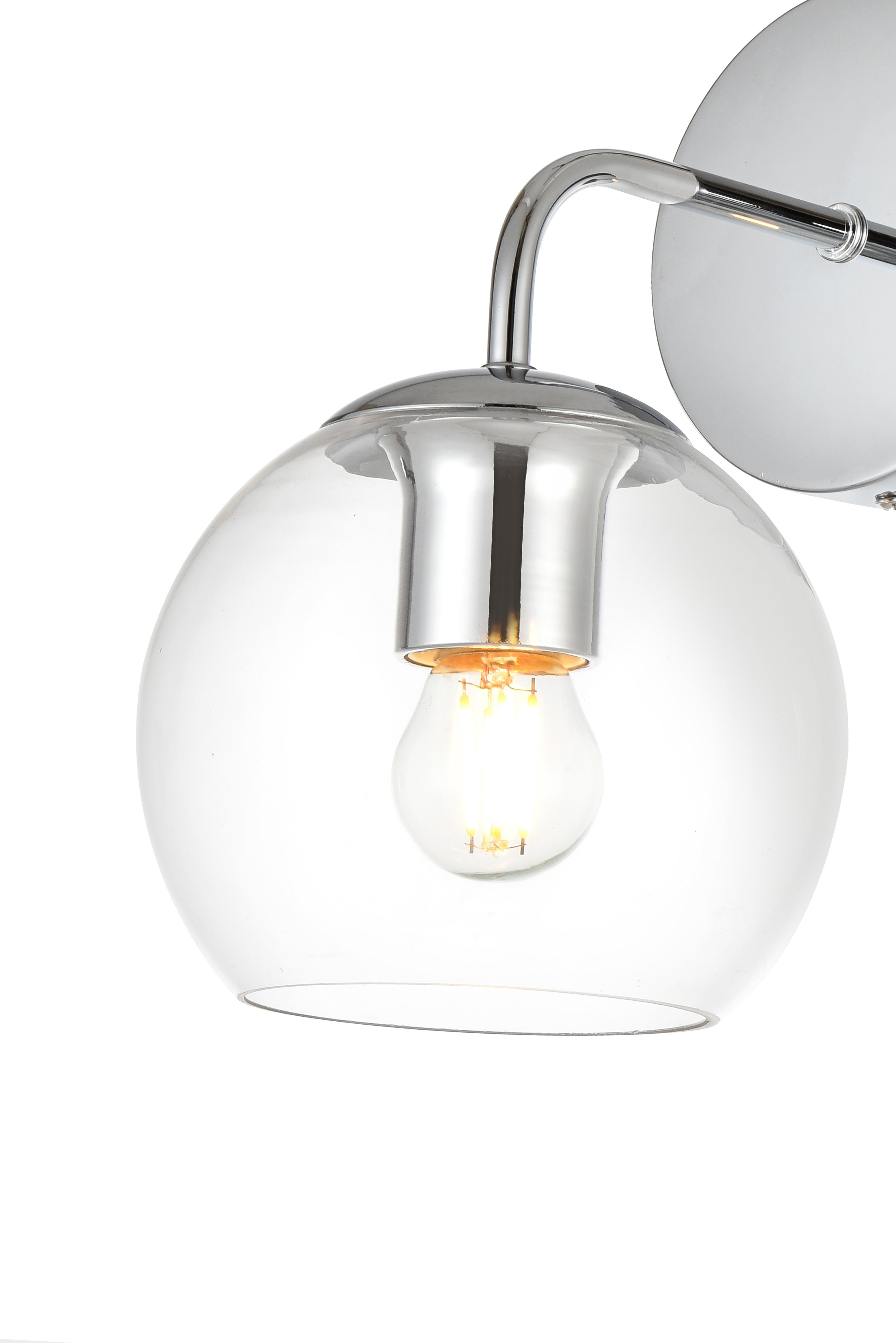 Genesis One Light Bath Sconce in Chrome and Clear - Image 5