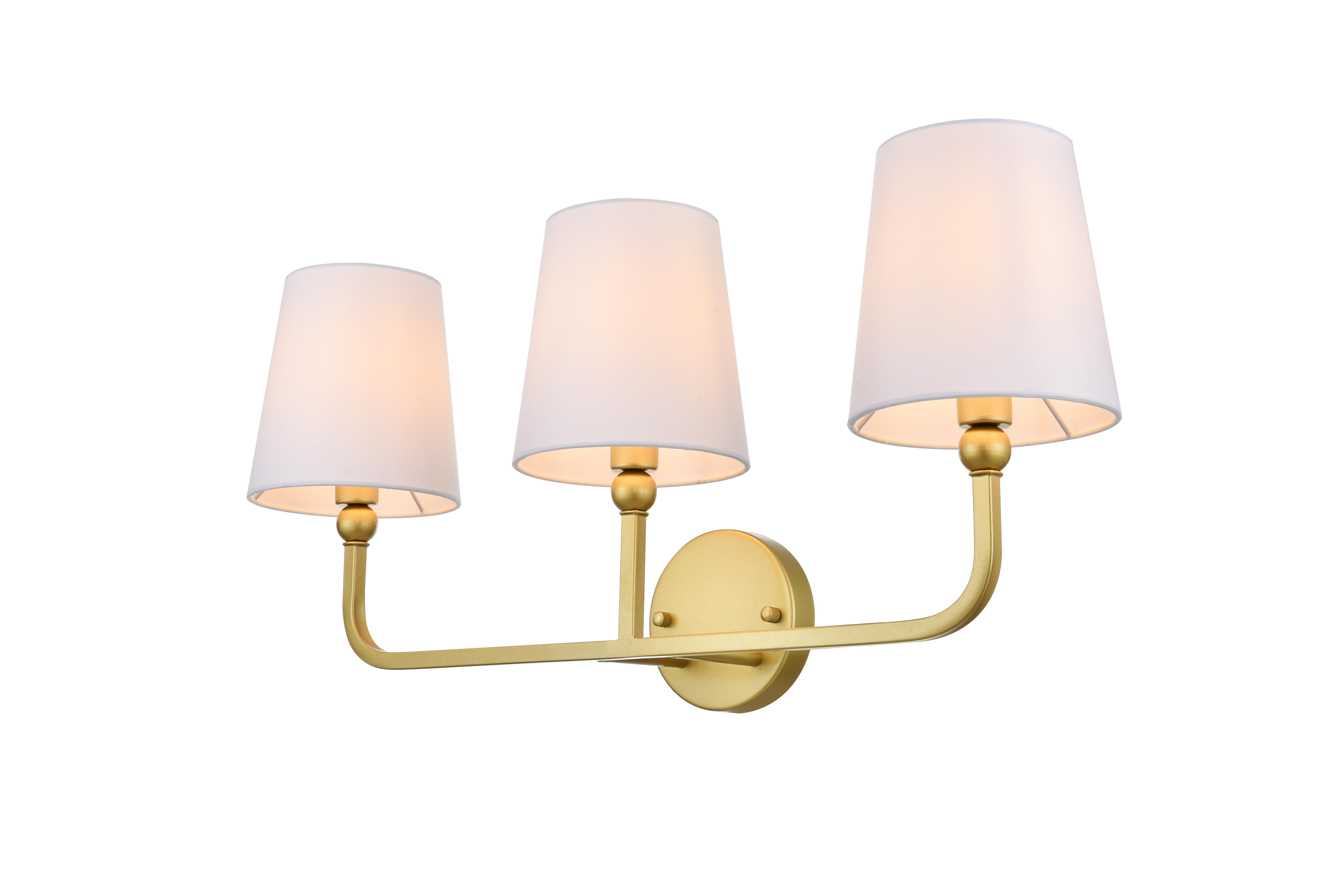 Colson 3-Light Bath Sconce in Brass and Clear - Image 3