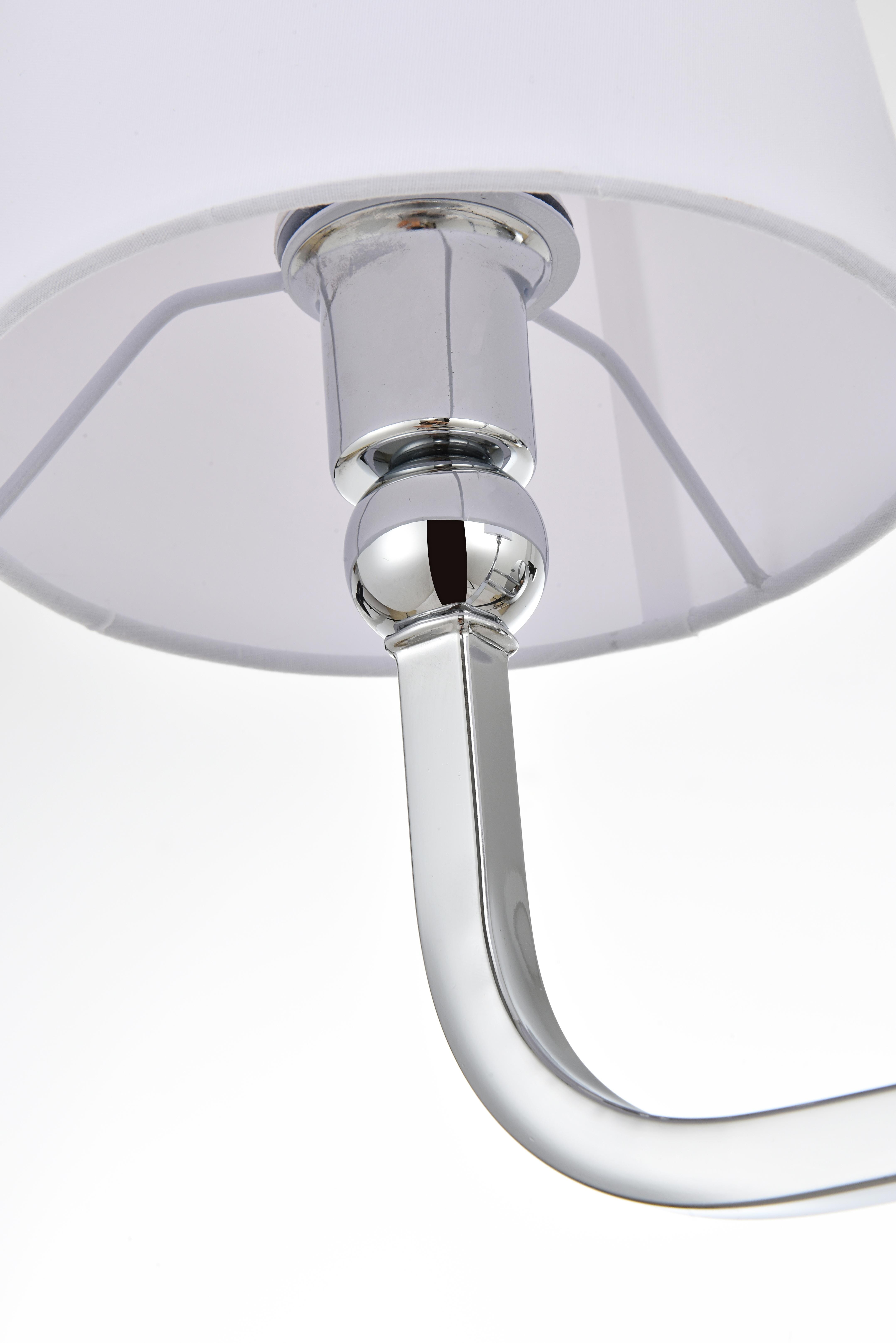 Colson 3-Light Bath Sconce in Chrome with White Fabric Shades - Image 5