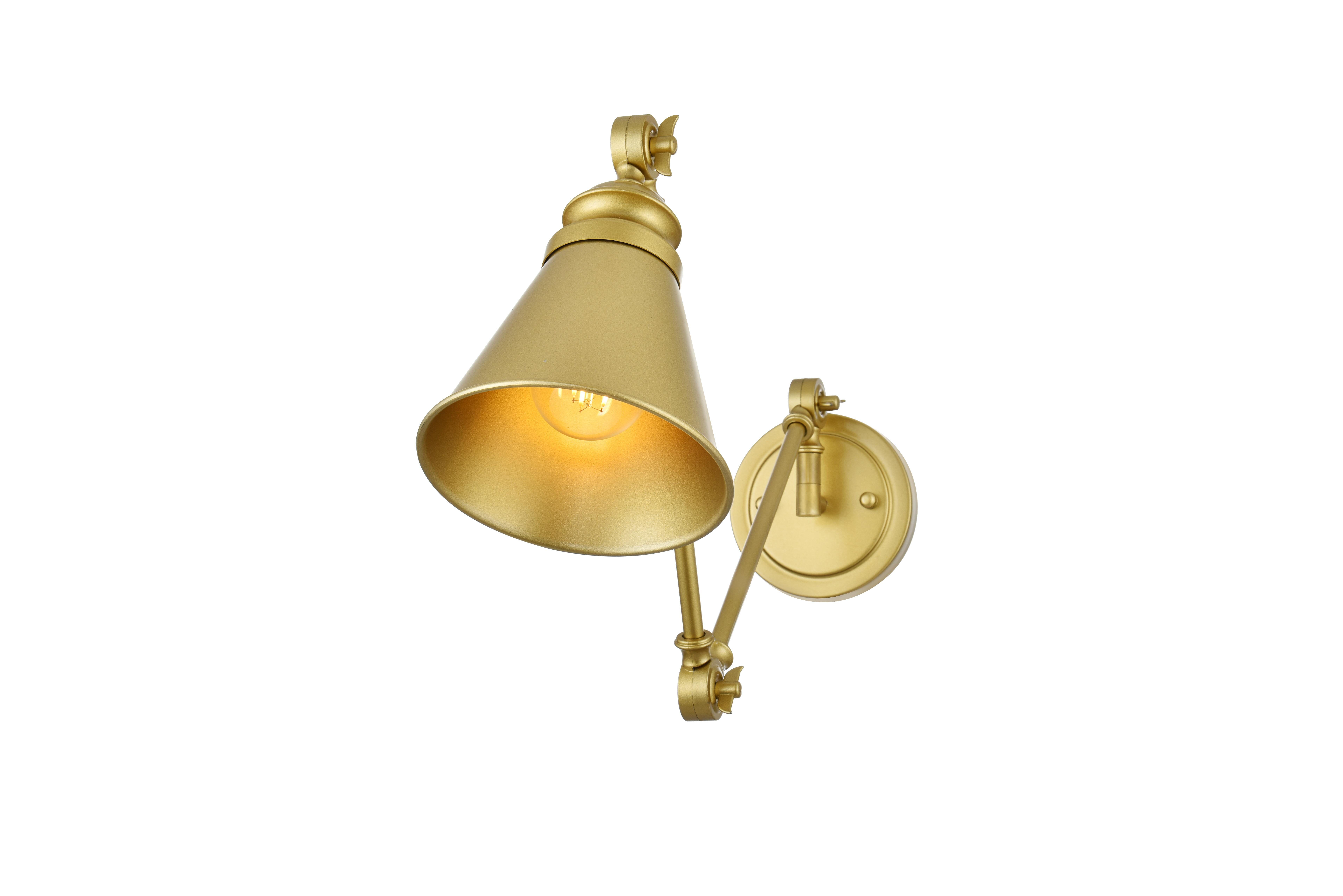 Ledger Adjustable Swing Arm Wall Sconce in Brass - Image 3