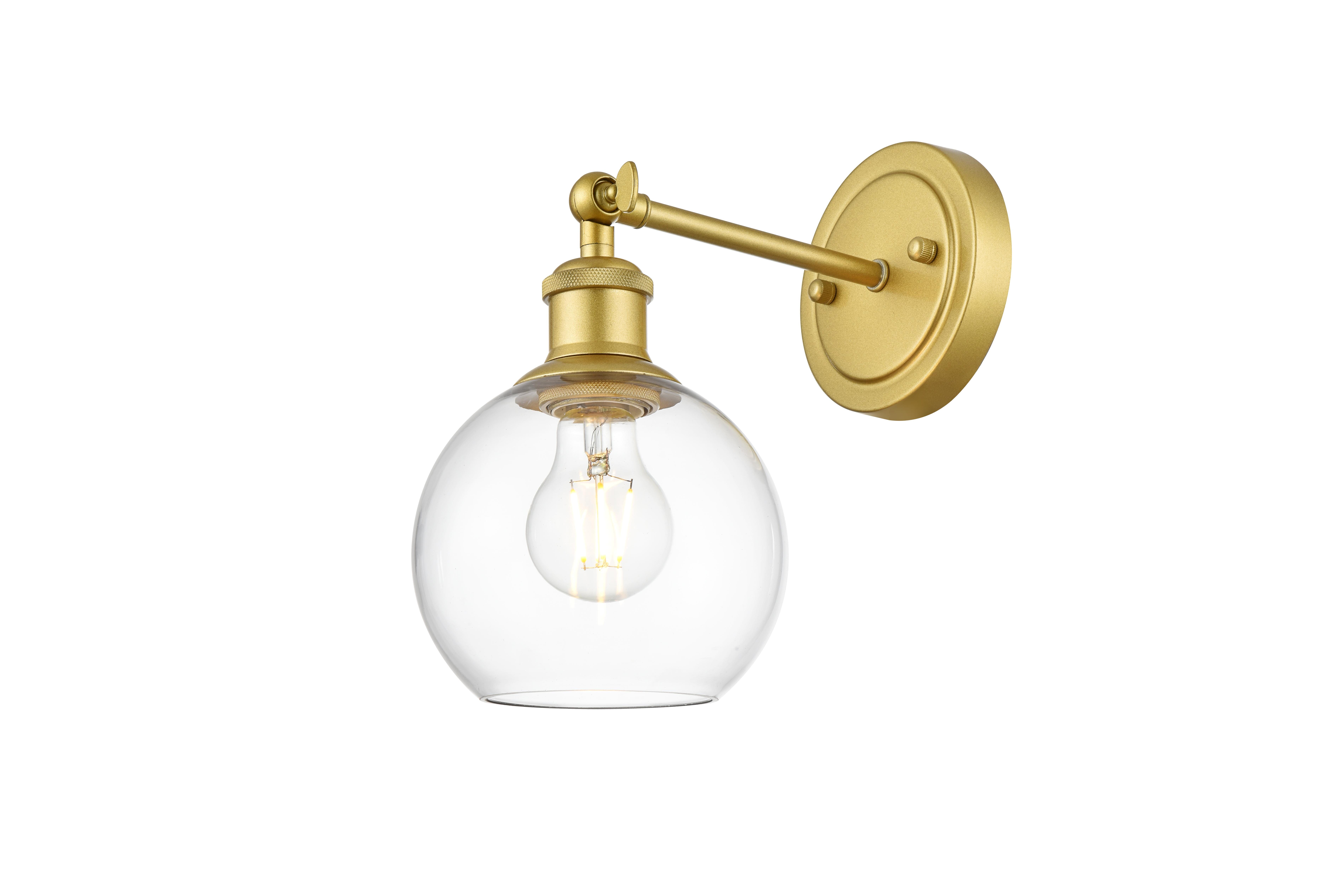 Kai One Light Bath Sconce in Brass and Clear Glass - Image 3