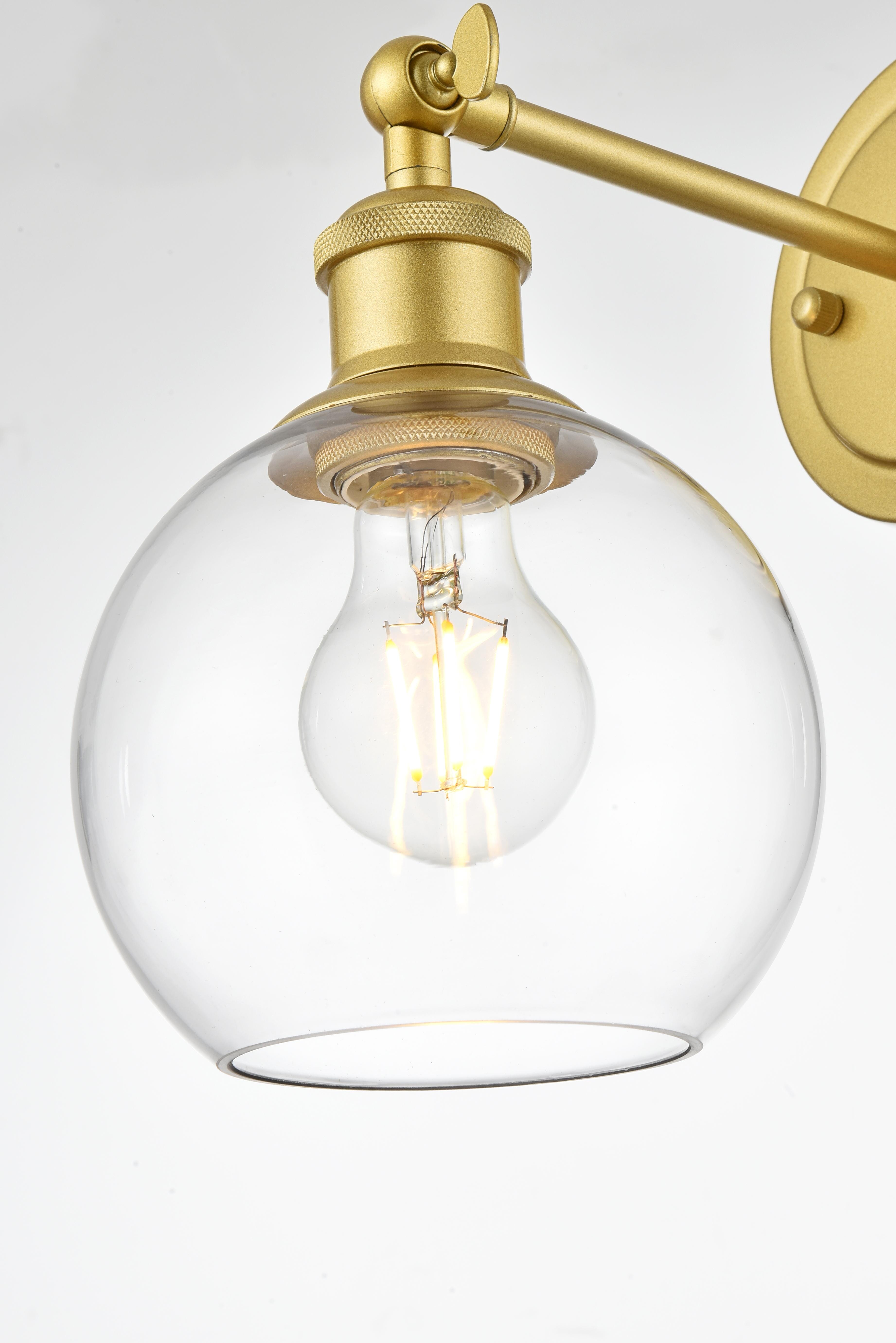 Kai One Light Bath Sconce in Brass and Clear Glass - Image 4