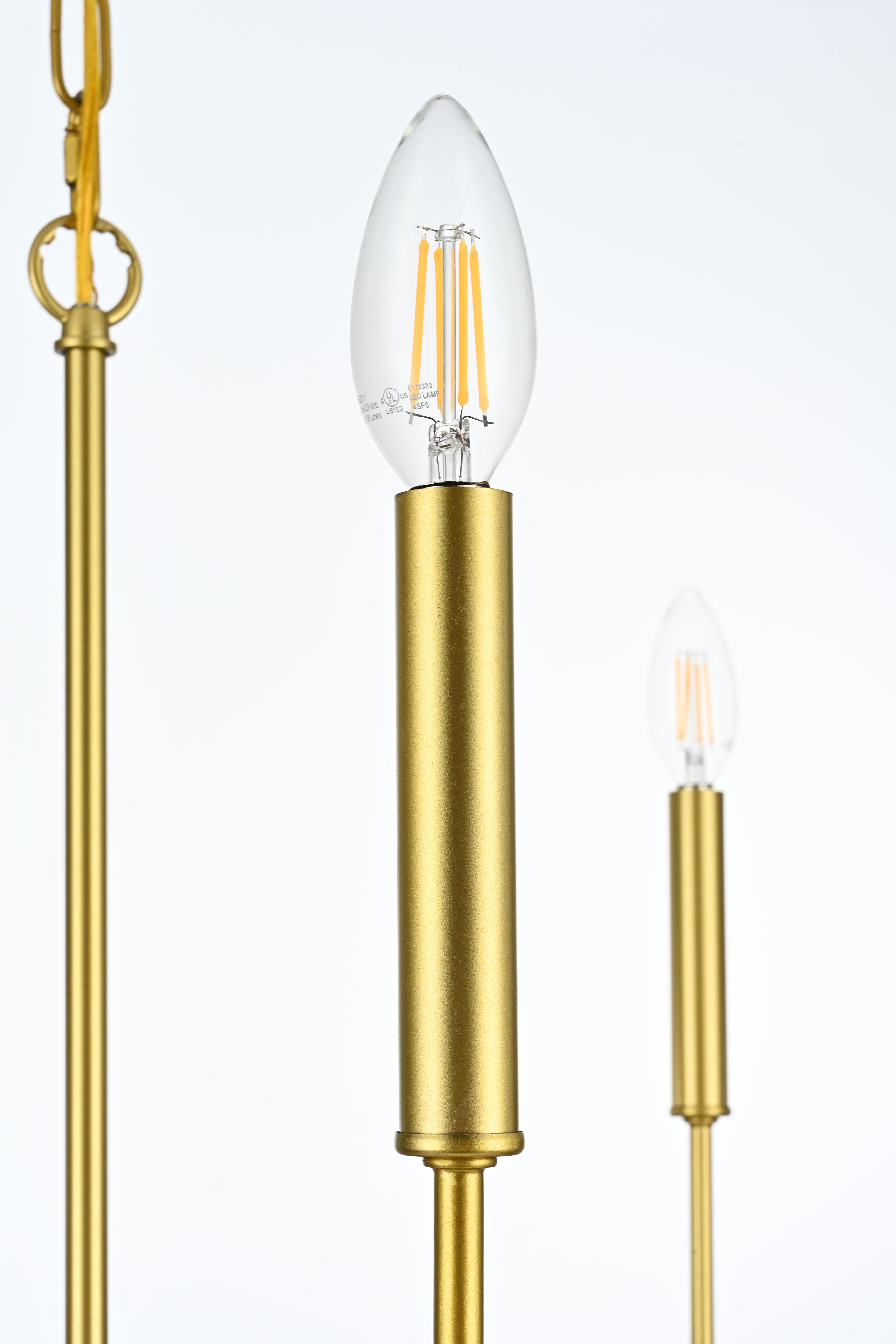 Willa 6-Light Candle Chandelier in Brass - Image 5