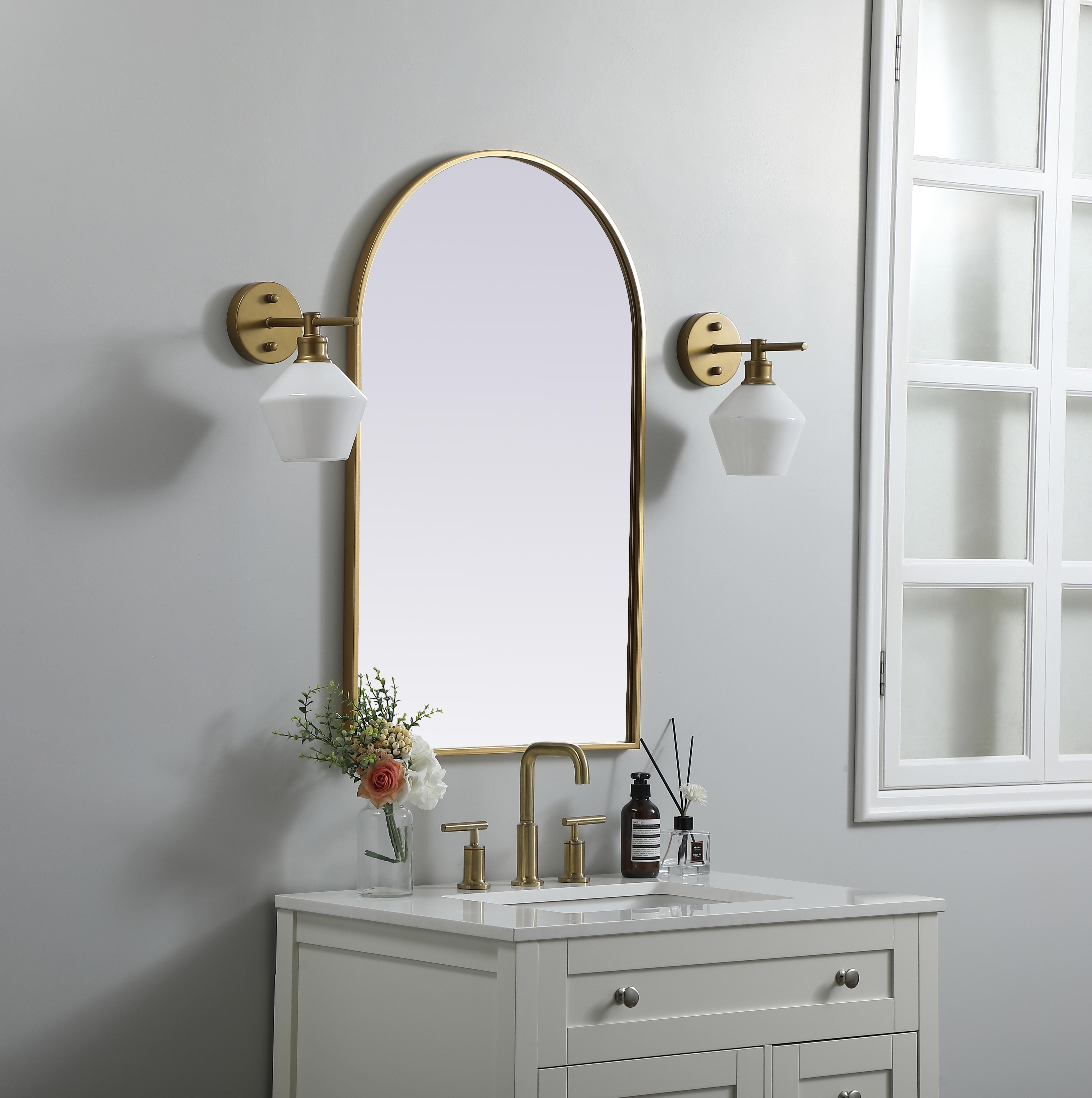 Ayra Arched Wall Mirror in Brass - Image 3
