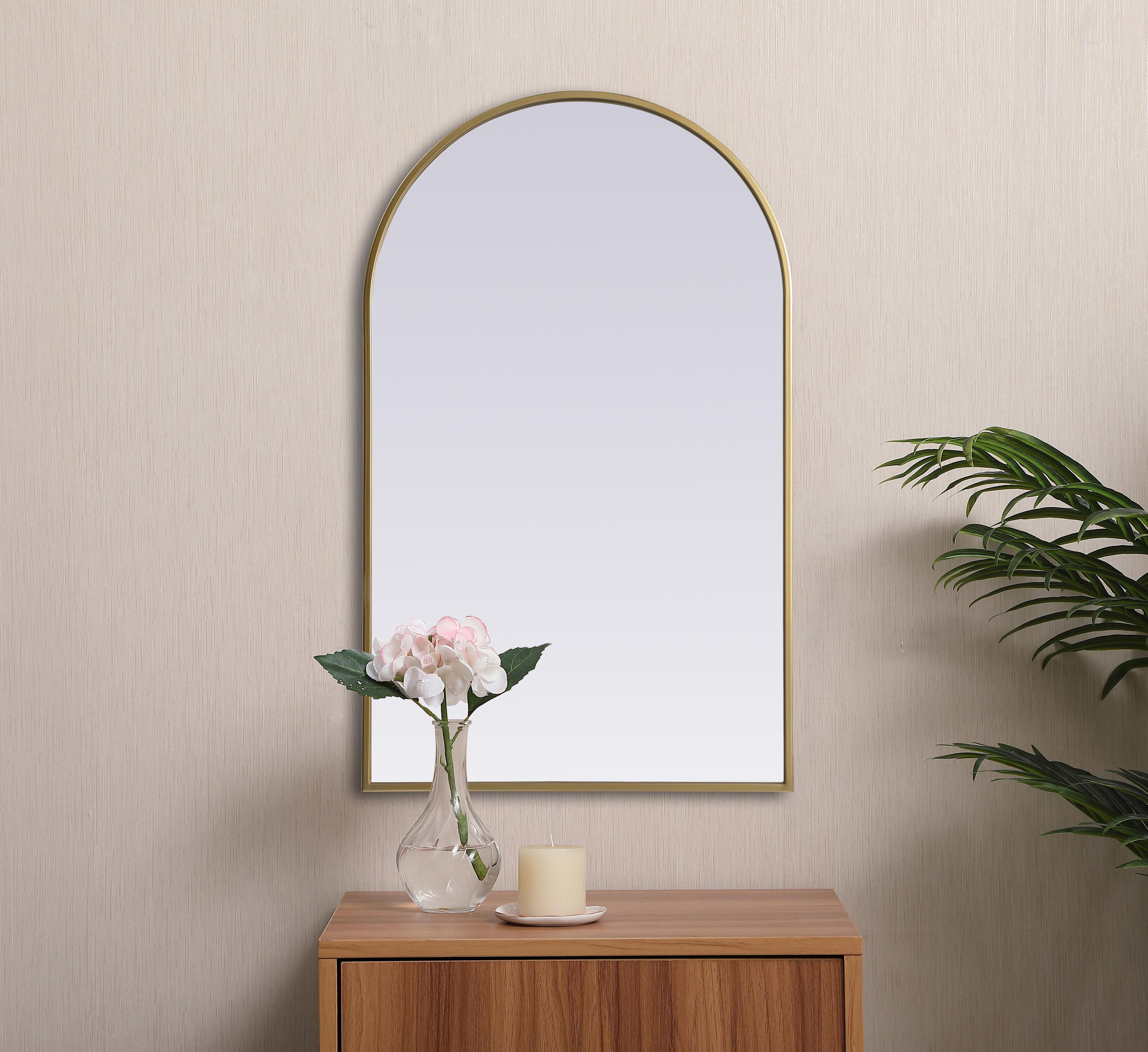 Ayra Arched Wall Mirror in Brass - Image 4