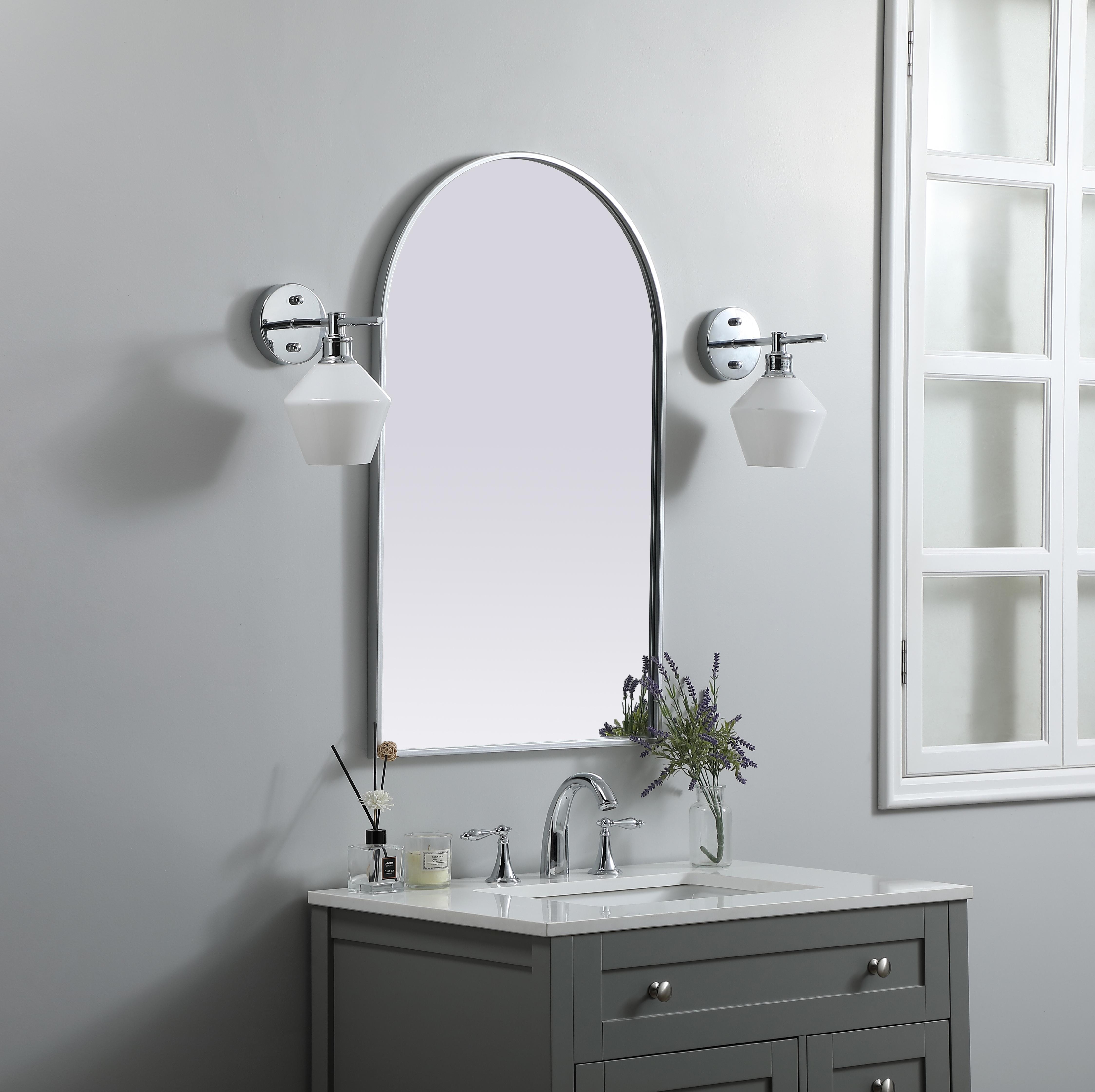 Ayra Arched Wall Mirror in Silver - Image 3