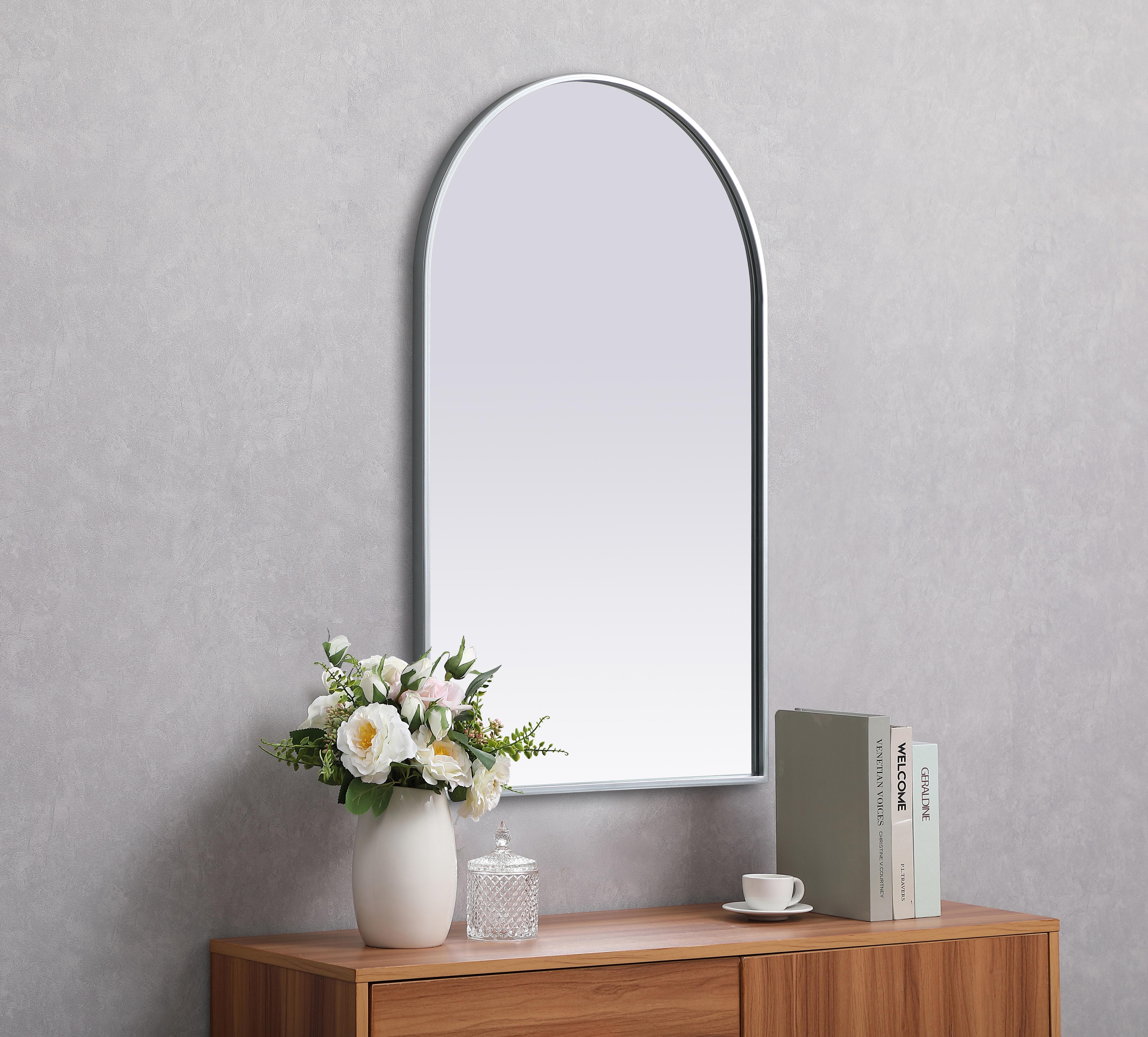 Ayra Arched Wall Mirror in Silver - Image 5