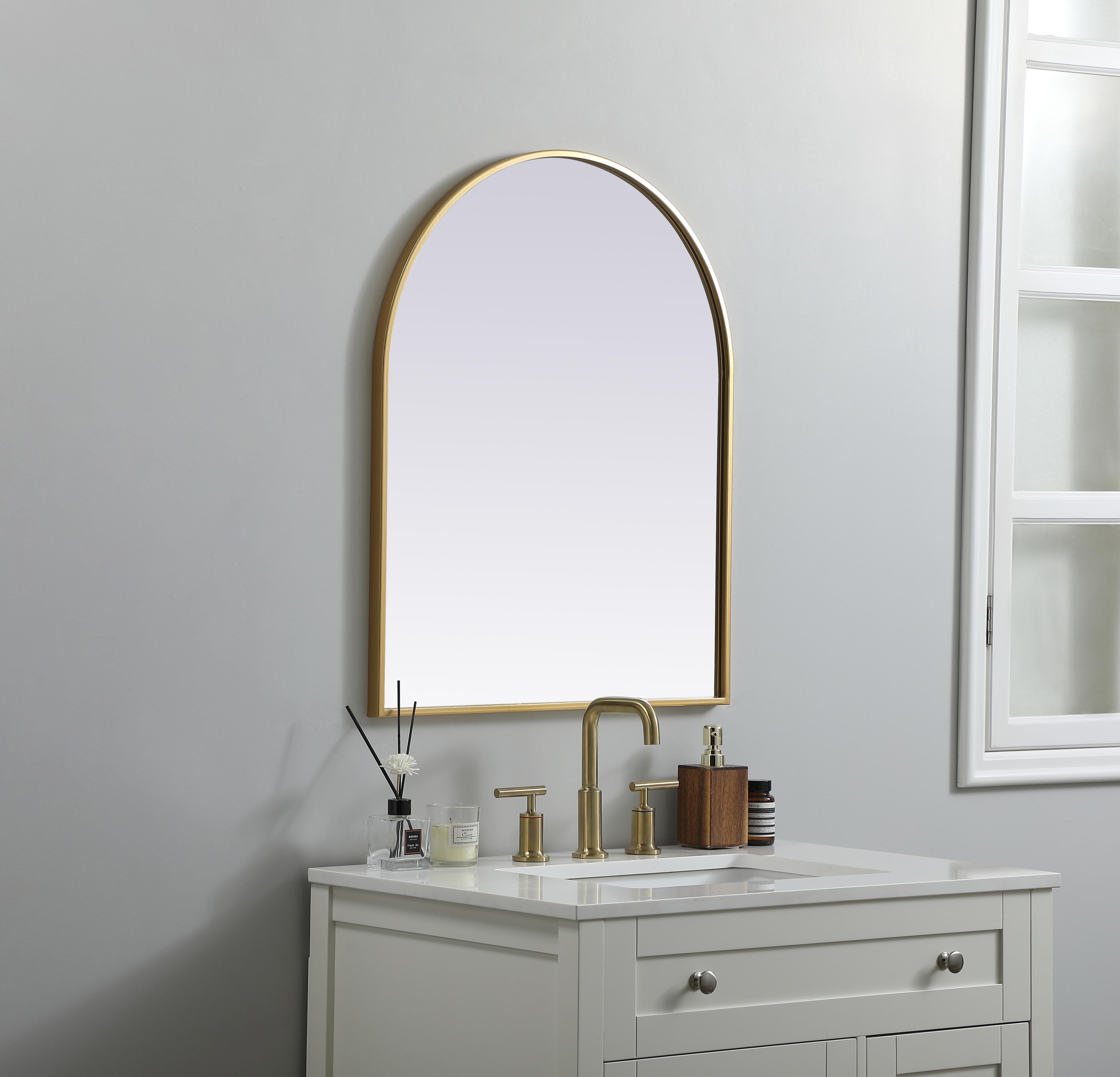 Ayra Round Arch Mirror in Brass - Image 5