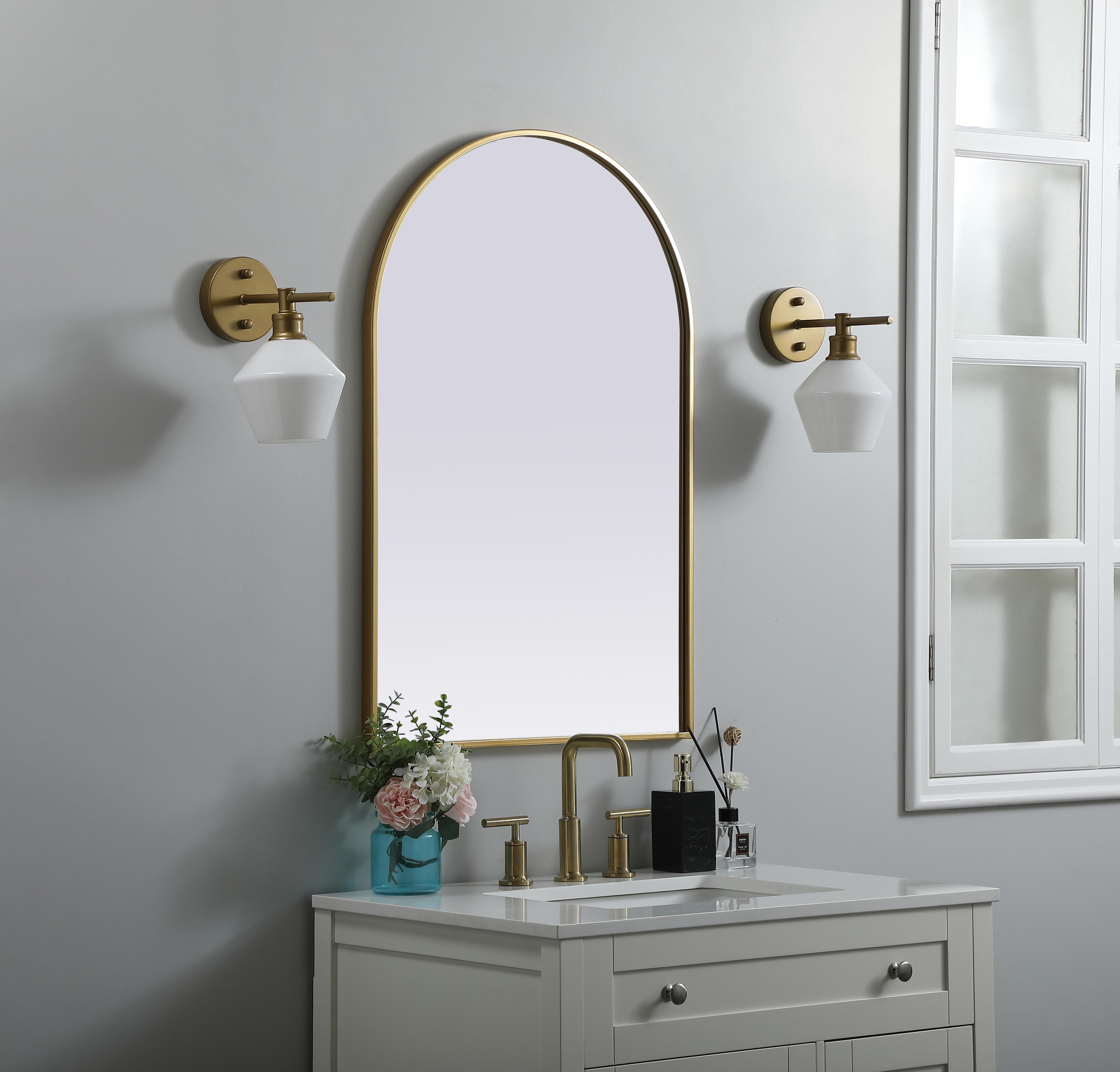 Ayra Arched Wall Mirror in Brass - Image 3